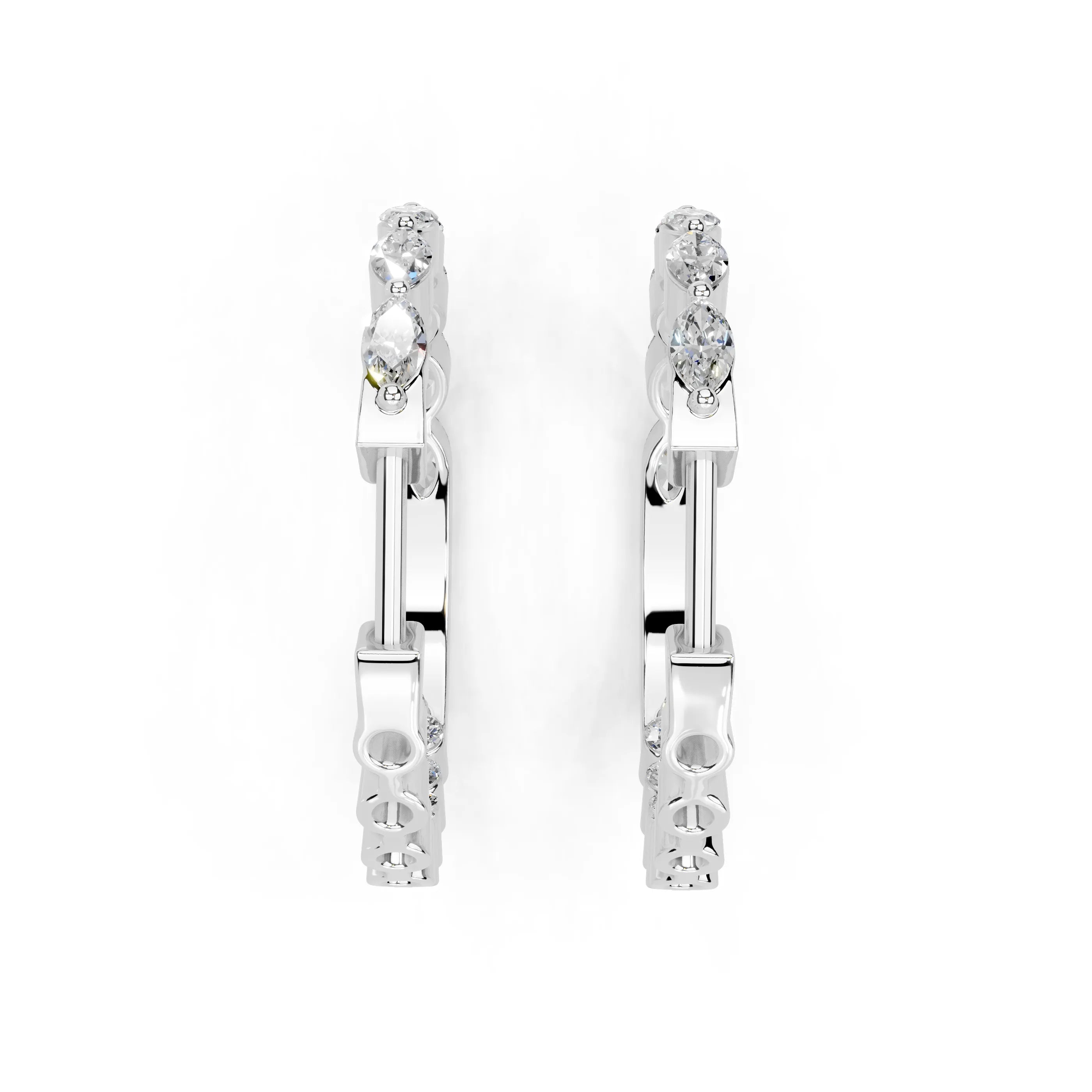 Marquise & Round In & Out Hoop Earrings