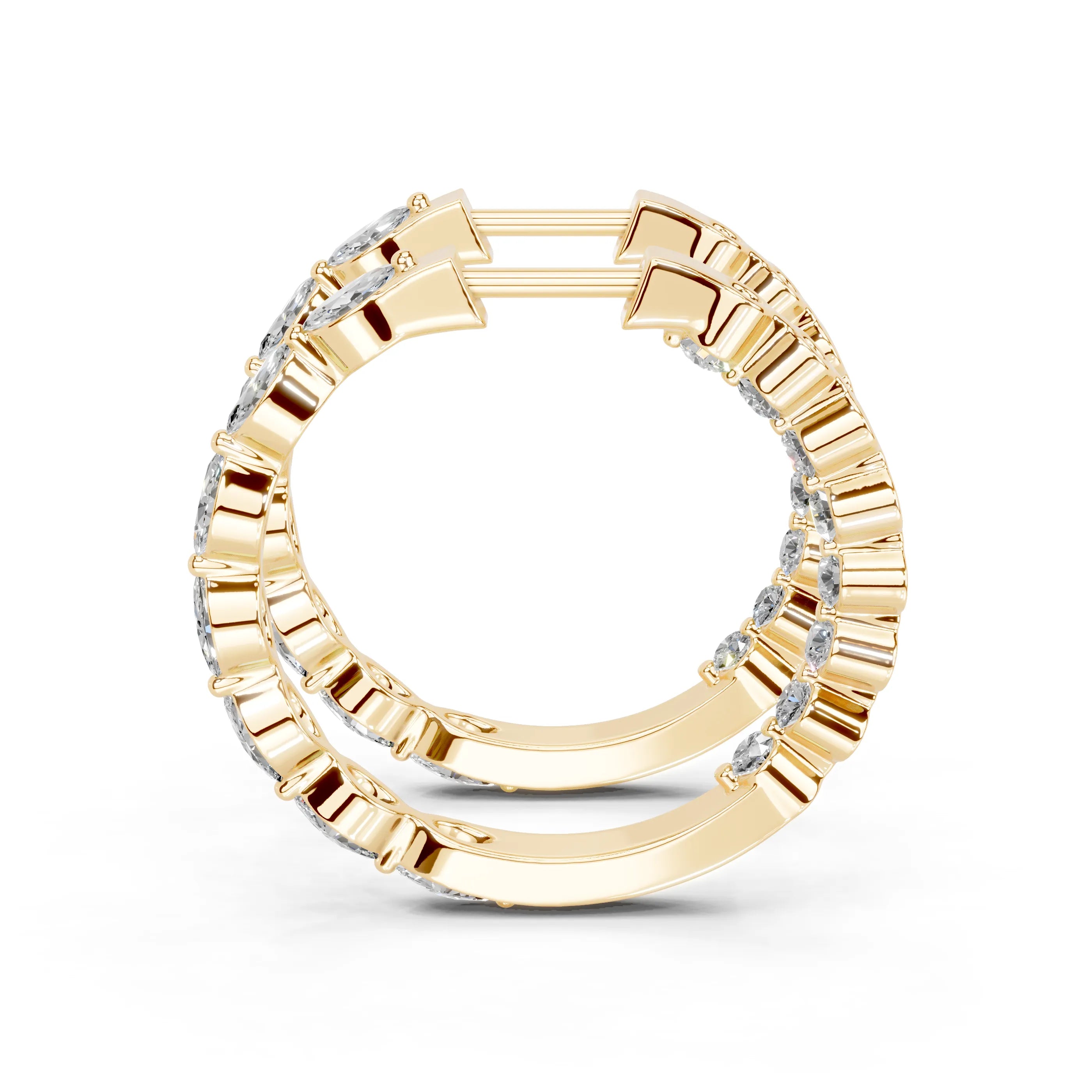 Marquise & Round In & Out Hoop Earrings