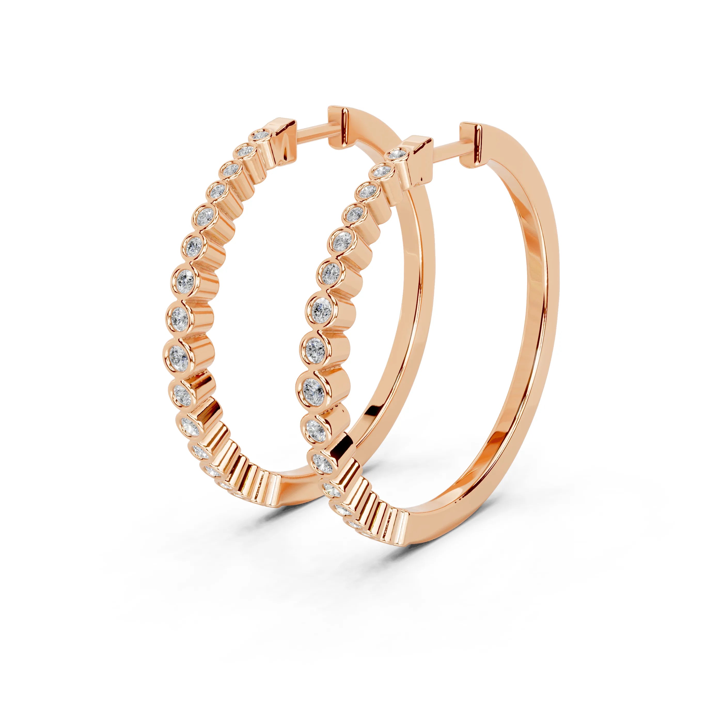 Graduating Bezel Hoop Earrings