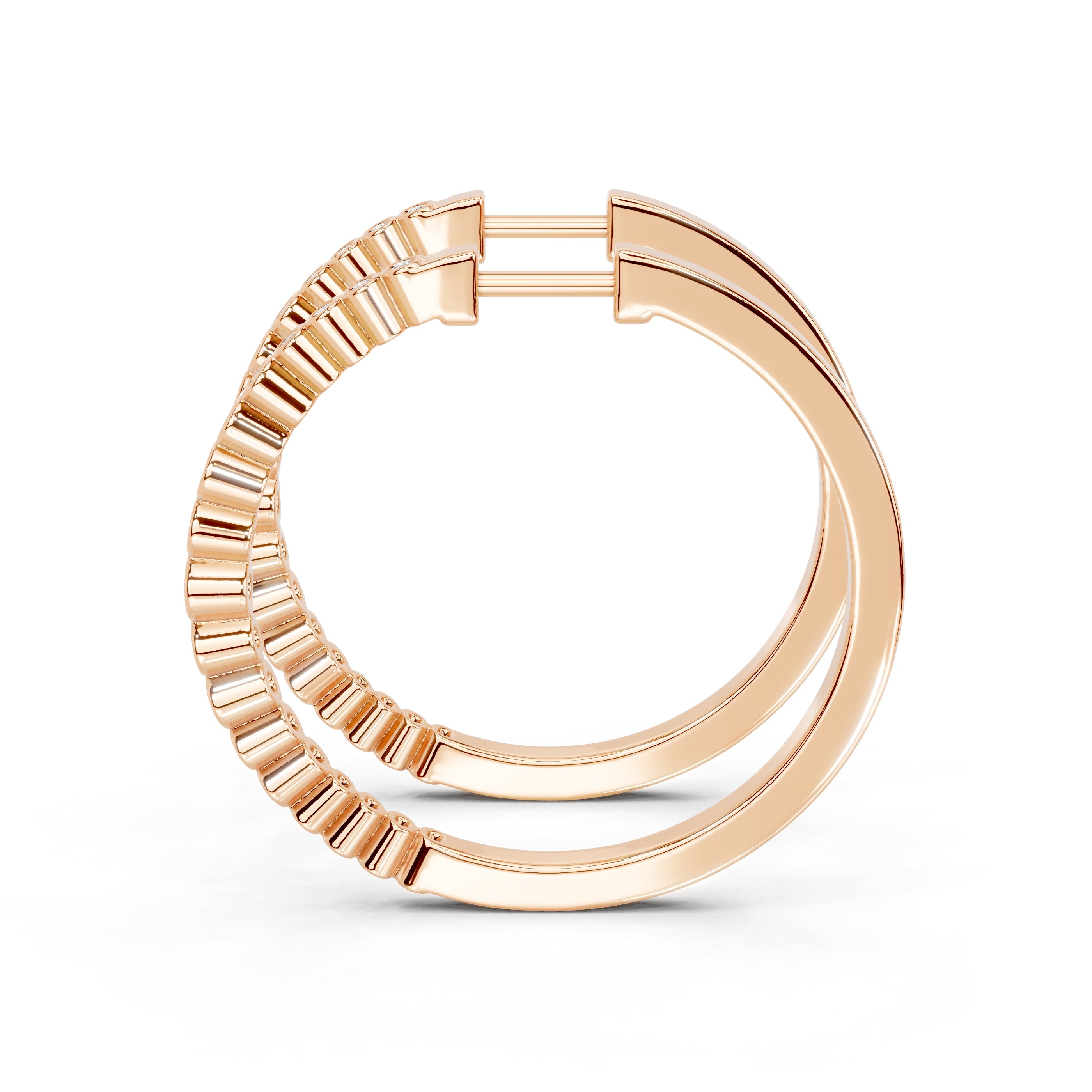 Graduating Bezel Hoop Earrings