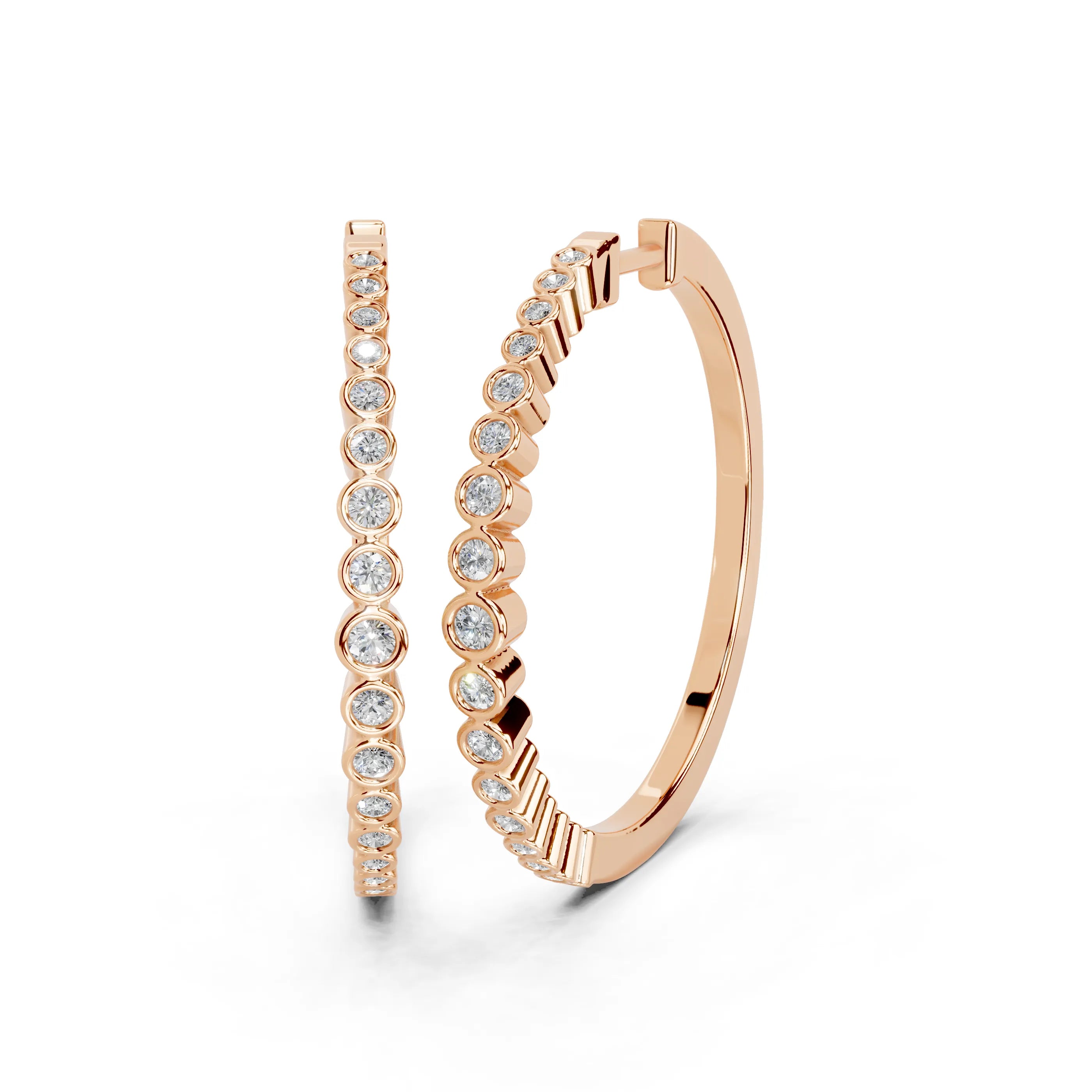 Graduating Bezel Hoop Earrings