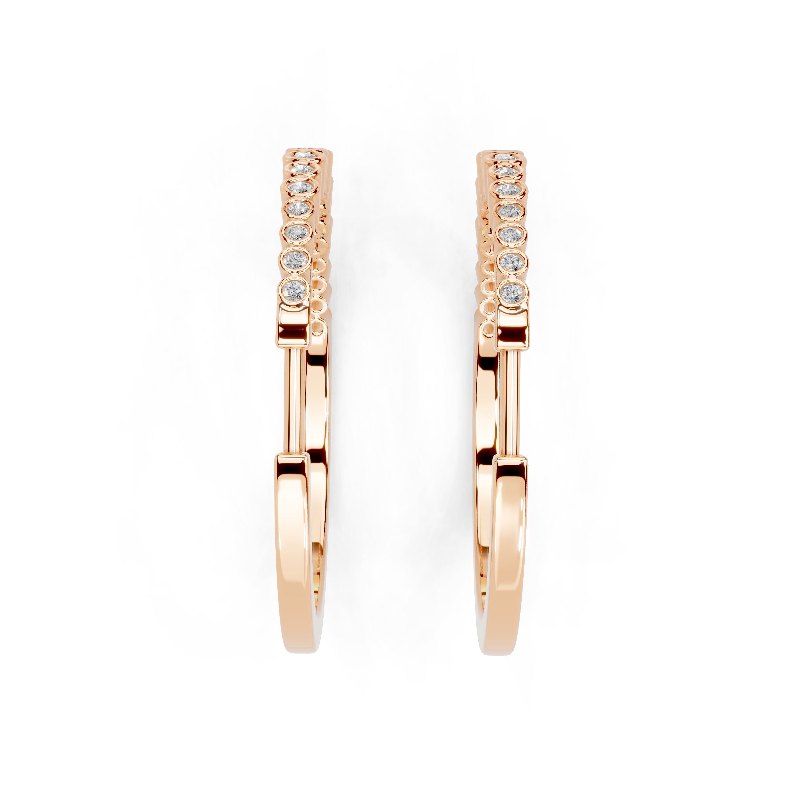 Graduating Bezel Hoop Earrings