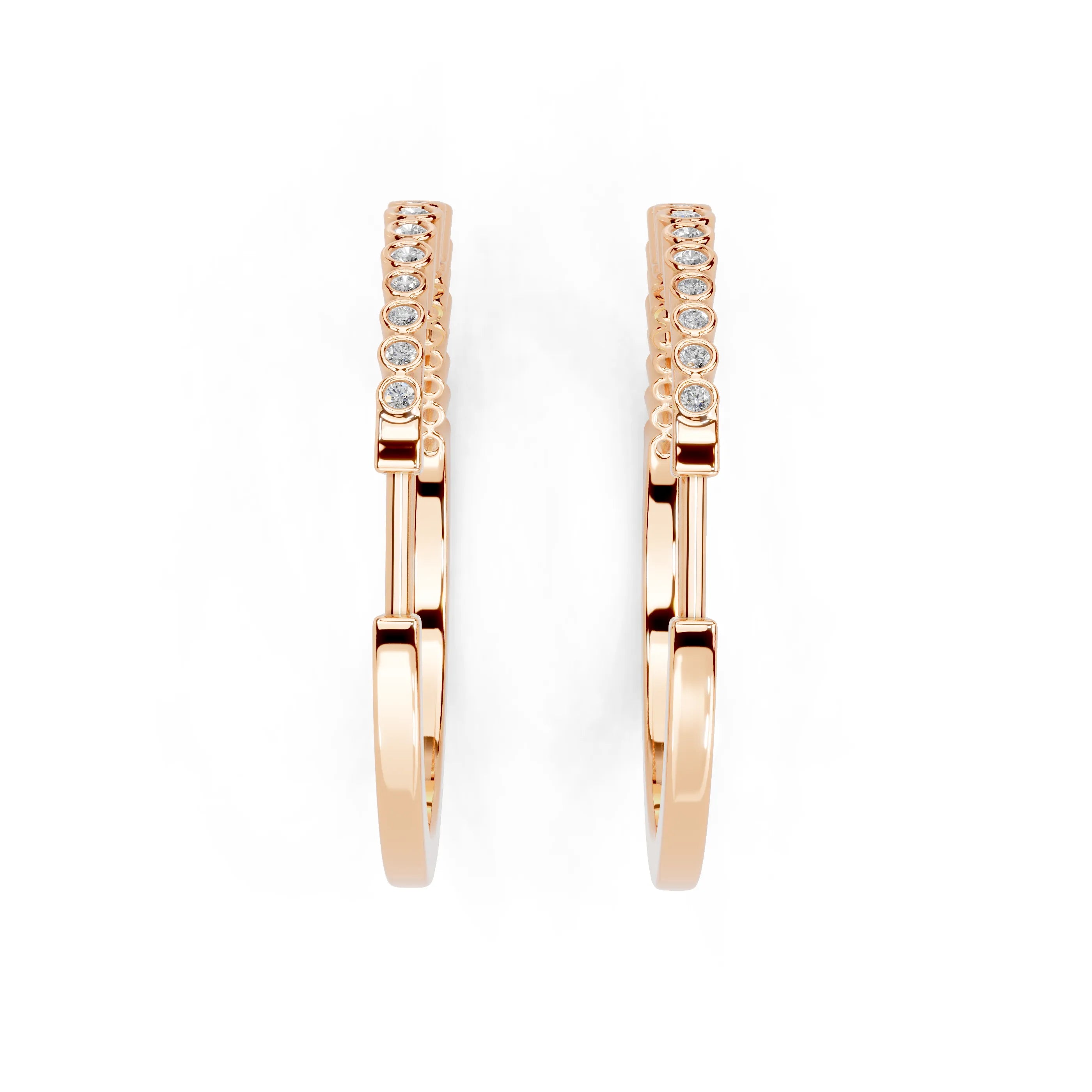 Graduating Bezel Hoop Earrings