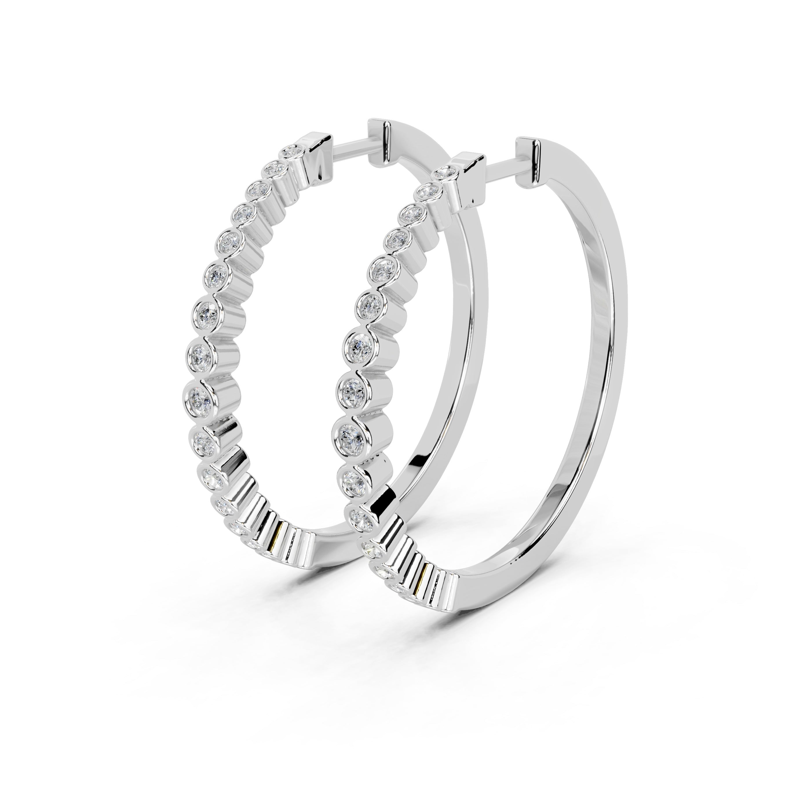 Graduating Bezel Hoop Earrings