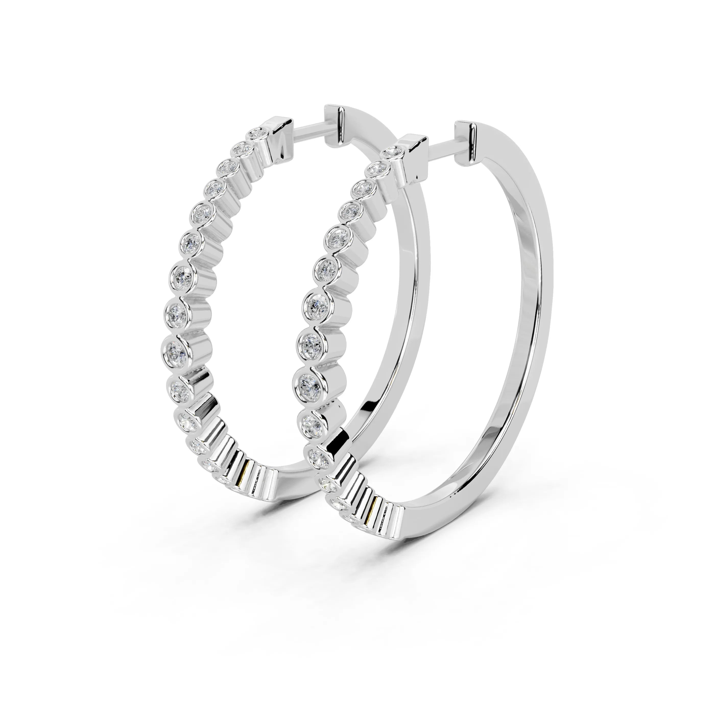 Graduating Bezel Hoop Earrings