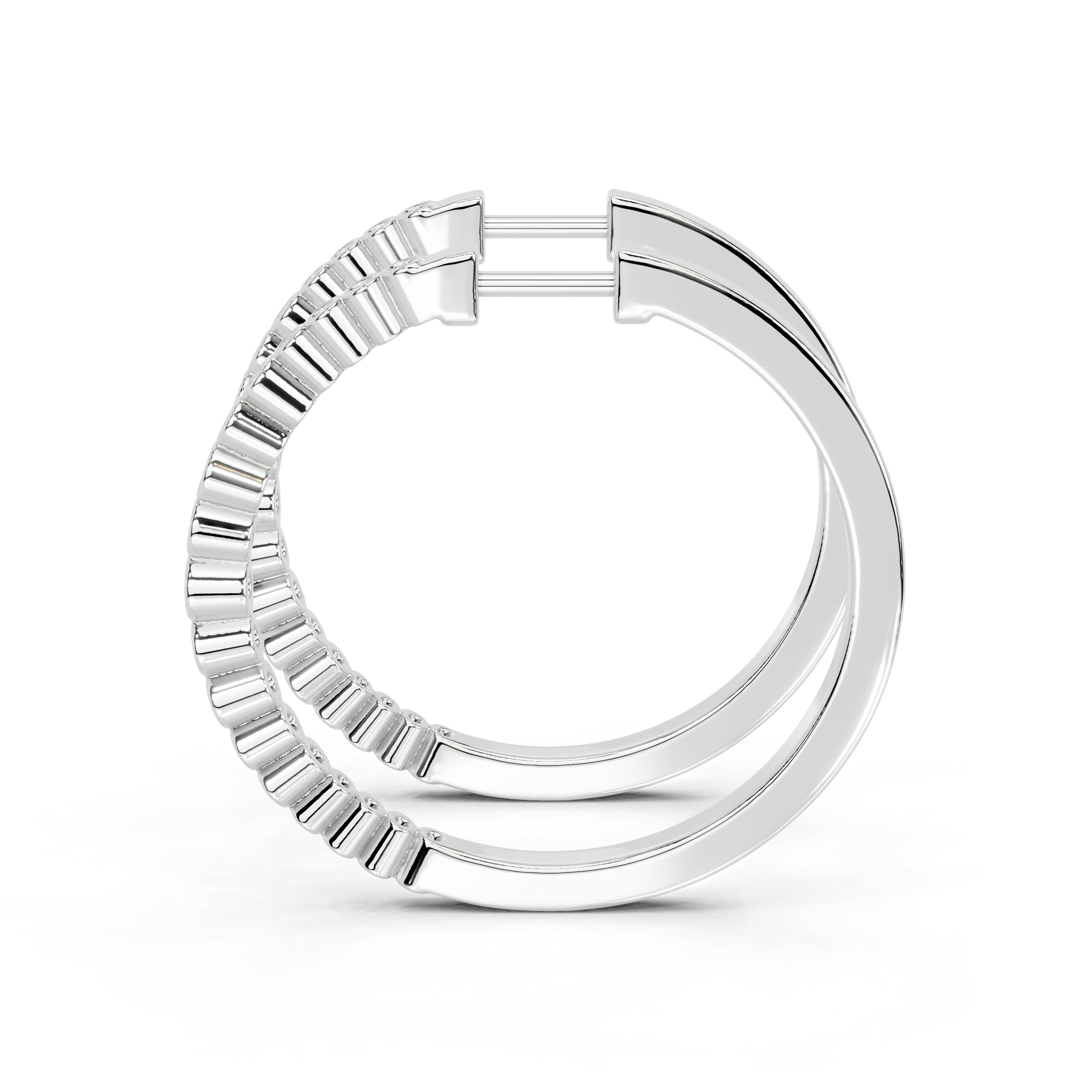 Graduating Bezel Hoop Earrings