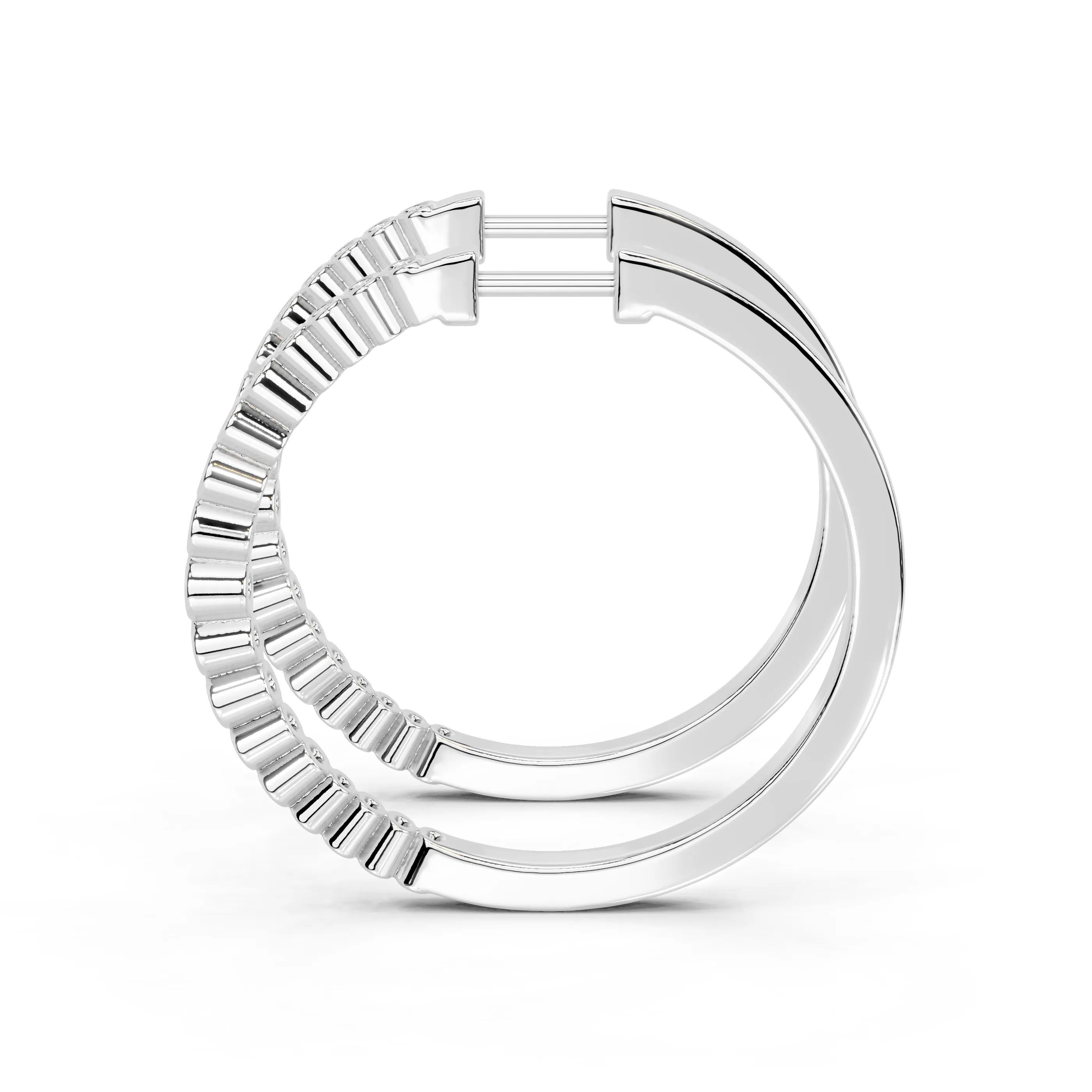 Graduating Bezel Hoop Earrings