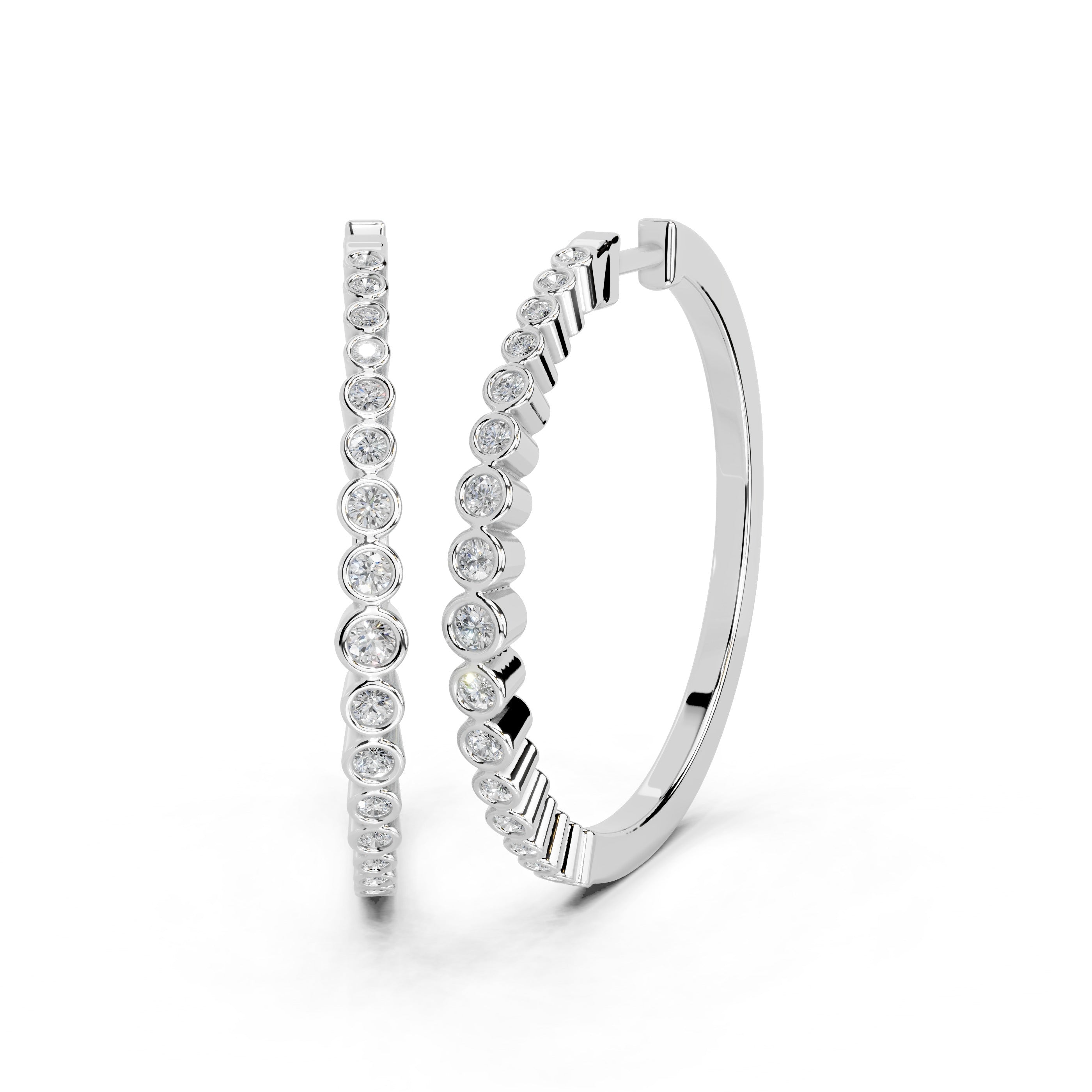 Graduating Bezel Hoop Earrings