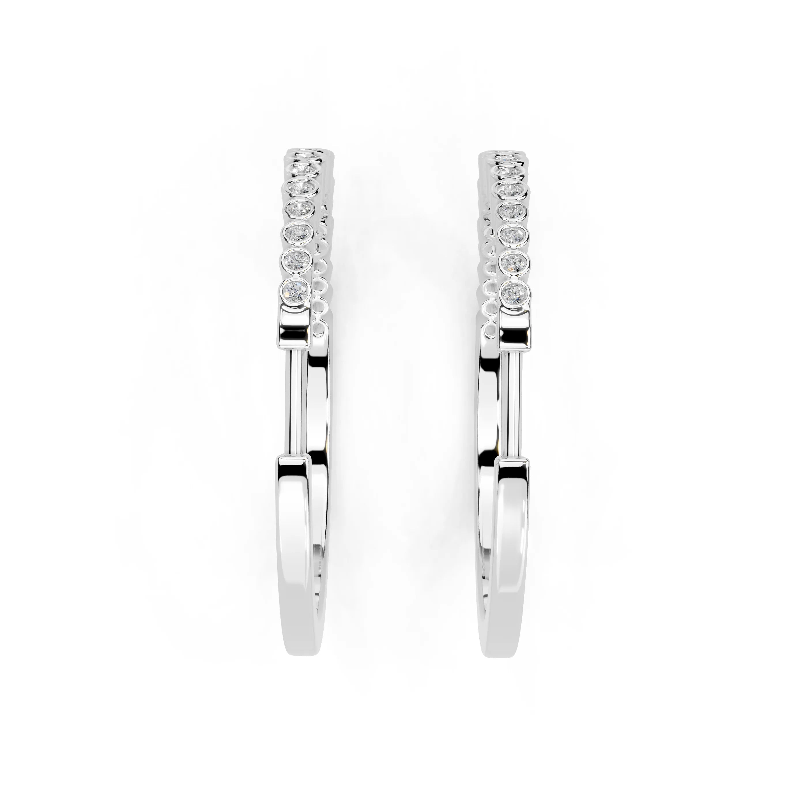 Graduating Bezel Hoop Earrings