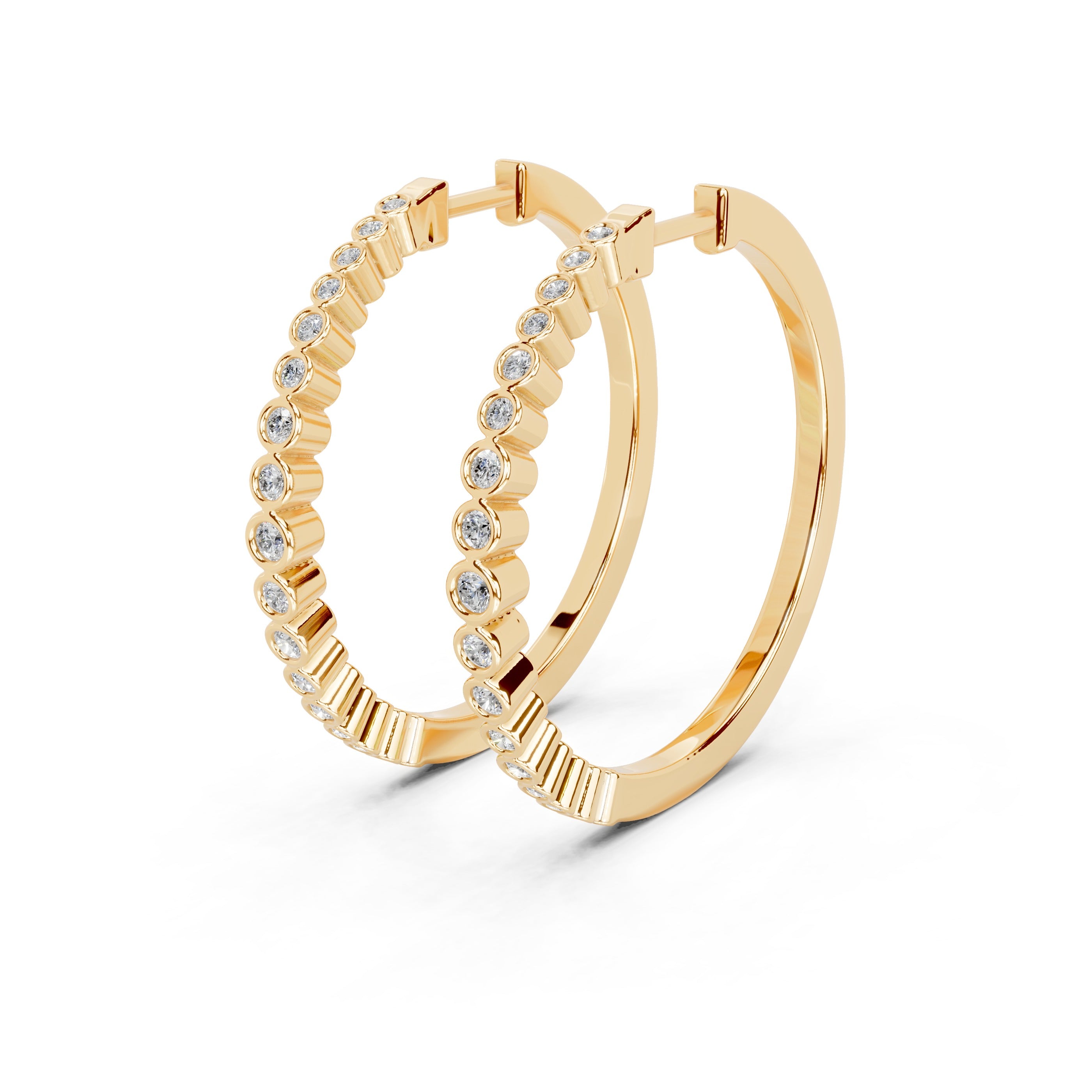 Graduating Bezel Hoop Earrings