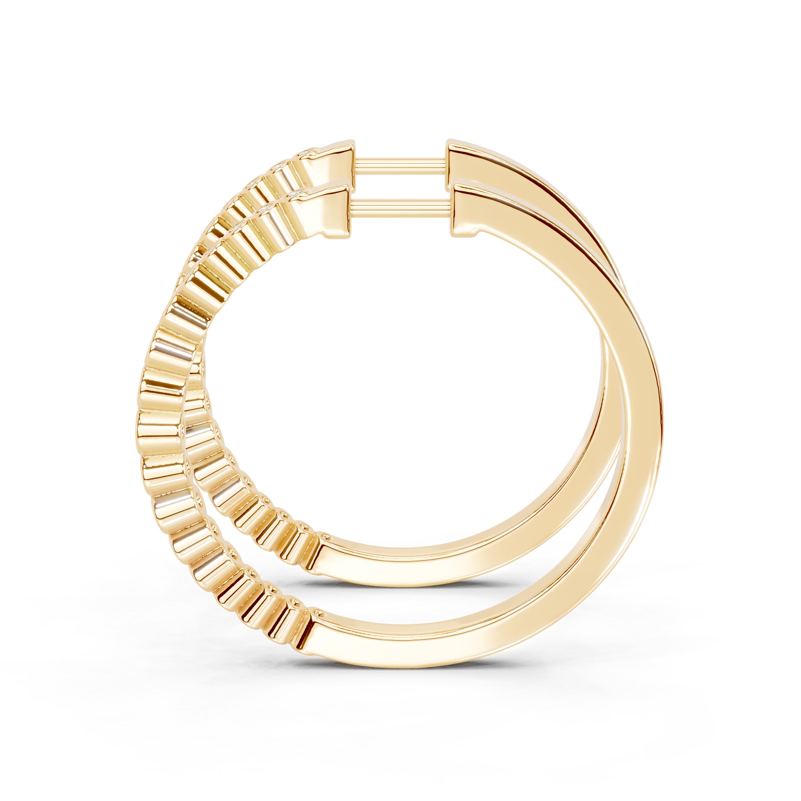 Graduating Bezel Hoop Earrings