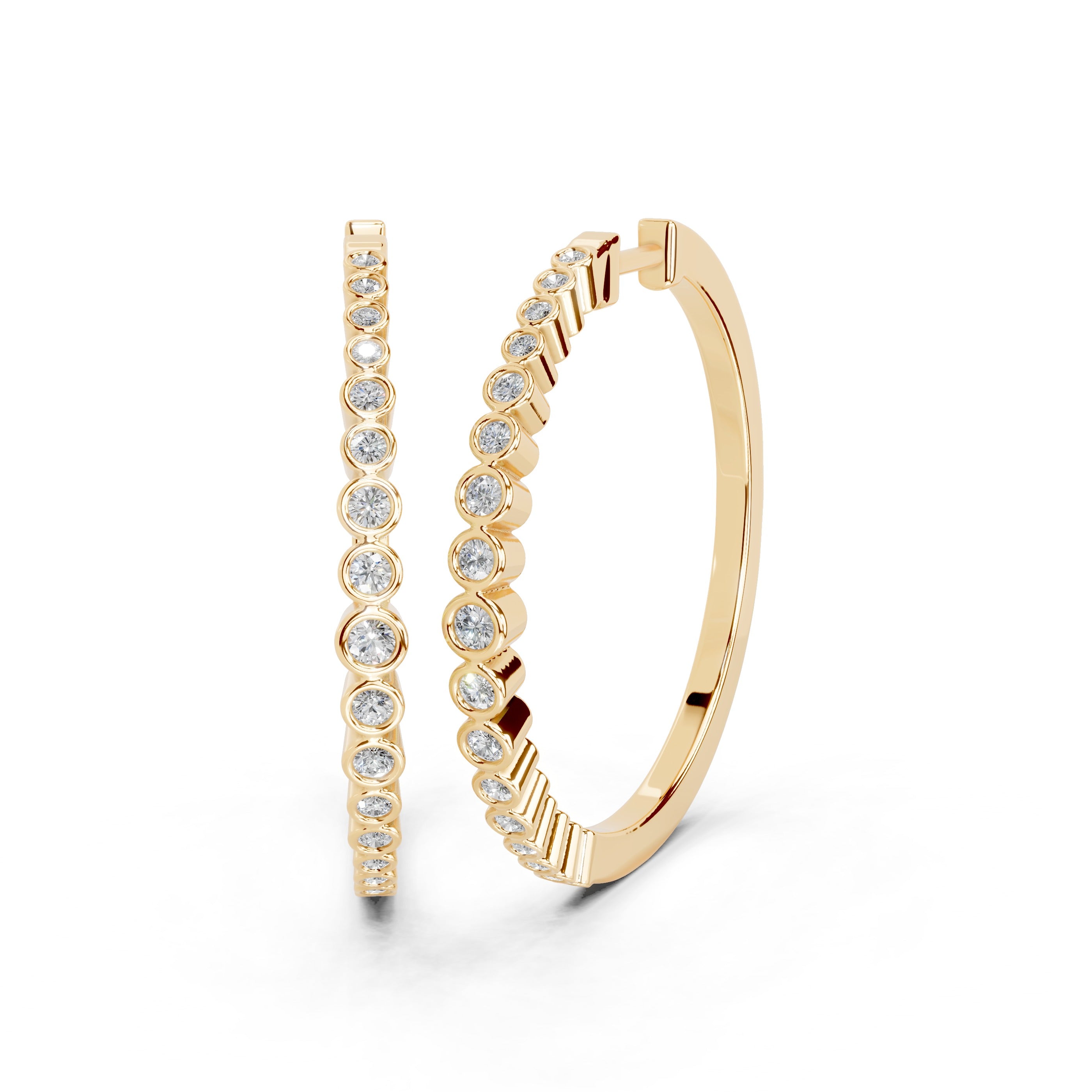 Graduating Bezel Hoop Earrings