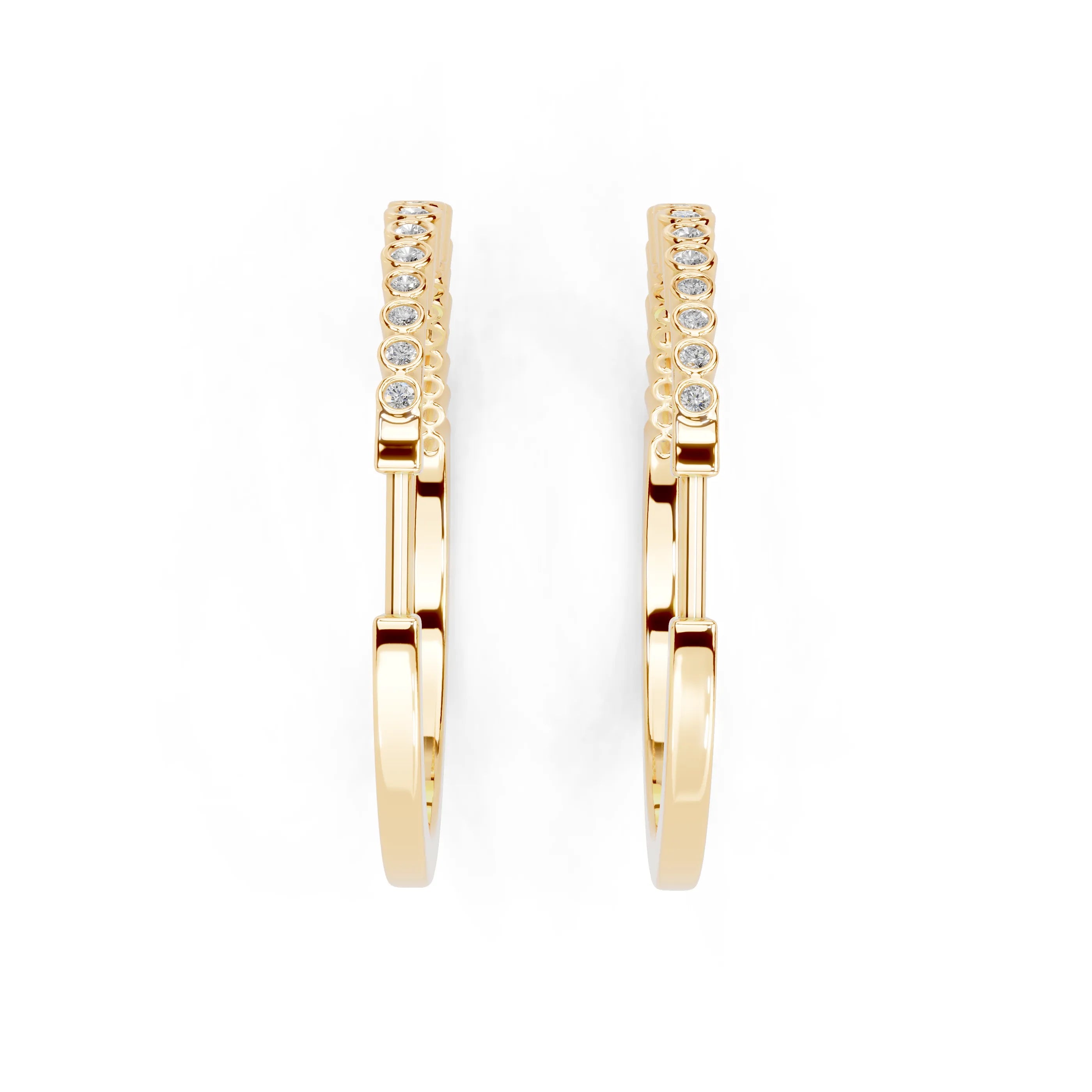 Graduating Bezel Hoop Earrings