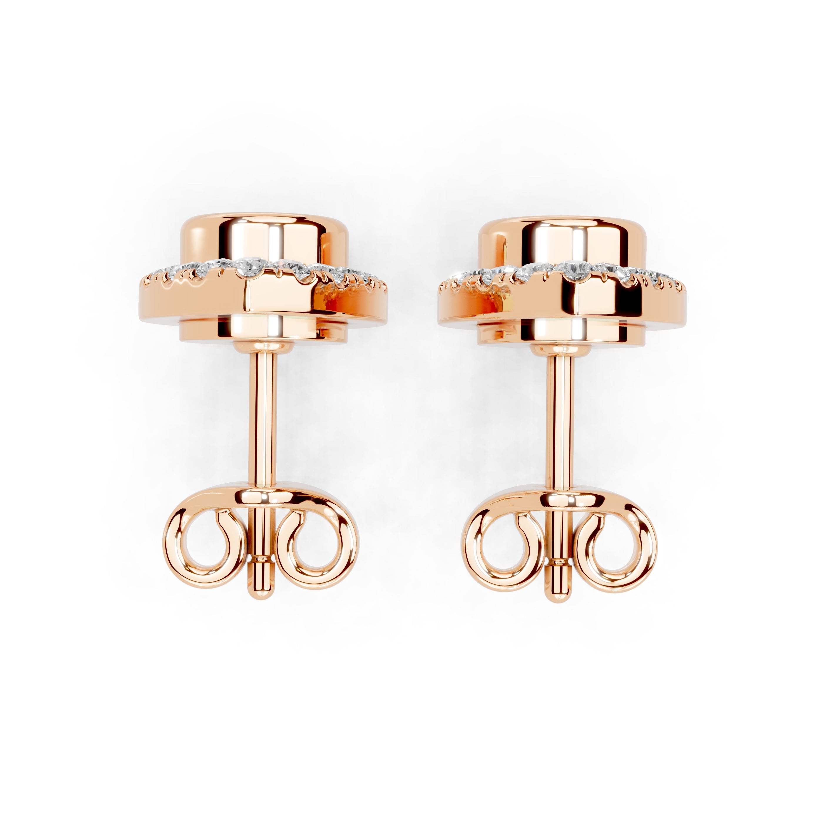 ラウンドダイヤモンドアクセントピアス