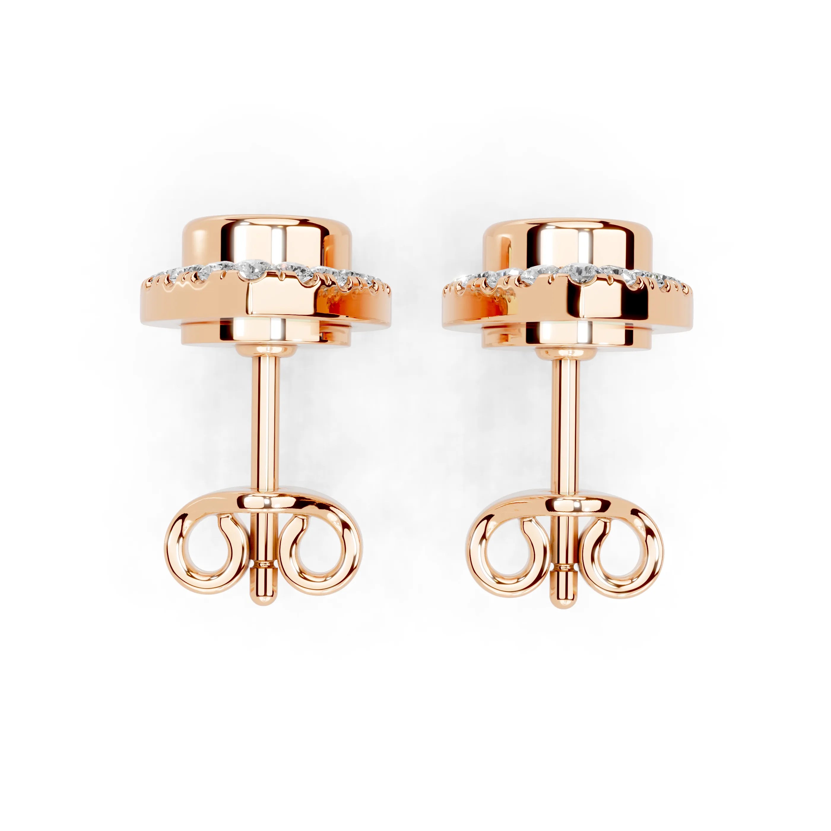 ラウンドダイヤモンドアクセントピアス