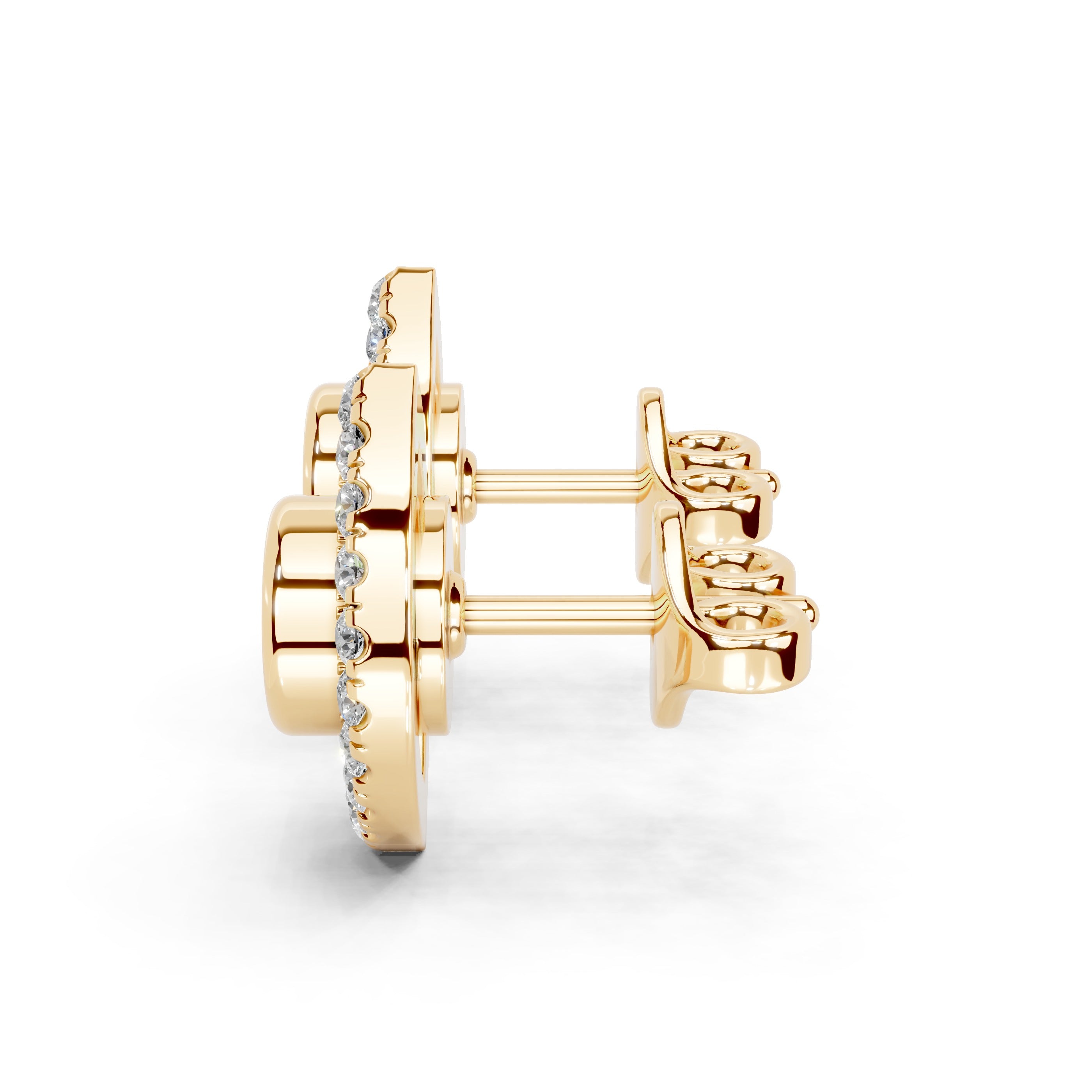 ラウンドダイヤモンドアクセントピアス