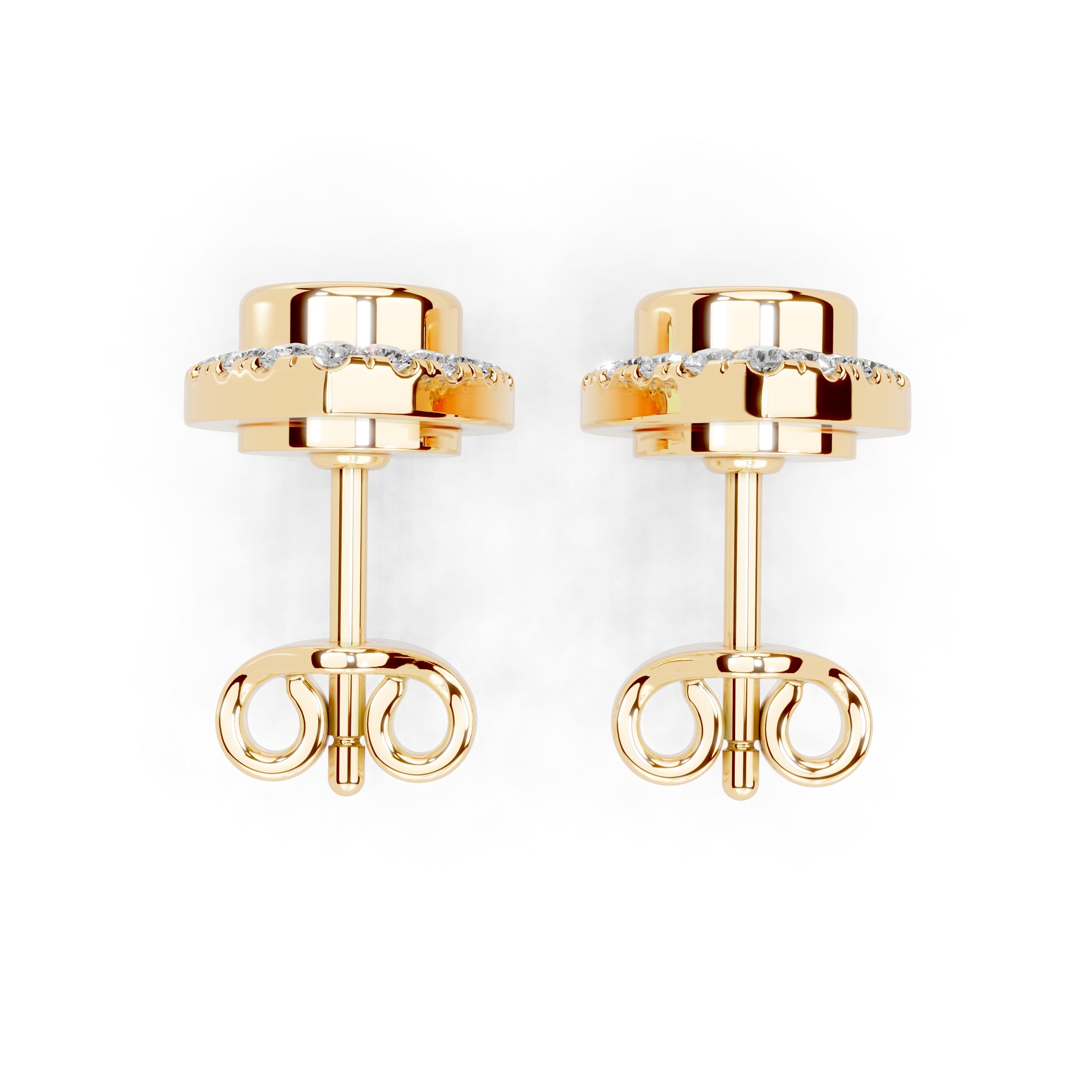 ラウンドダイヤモンドアクセントピアス
