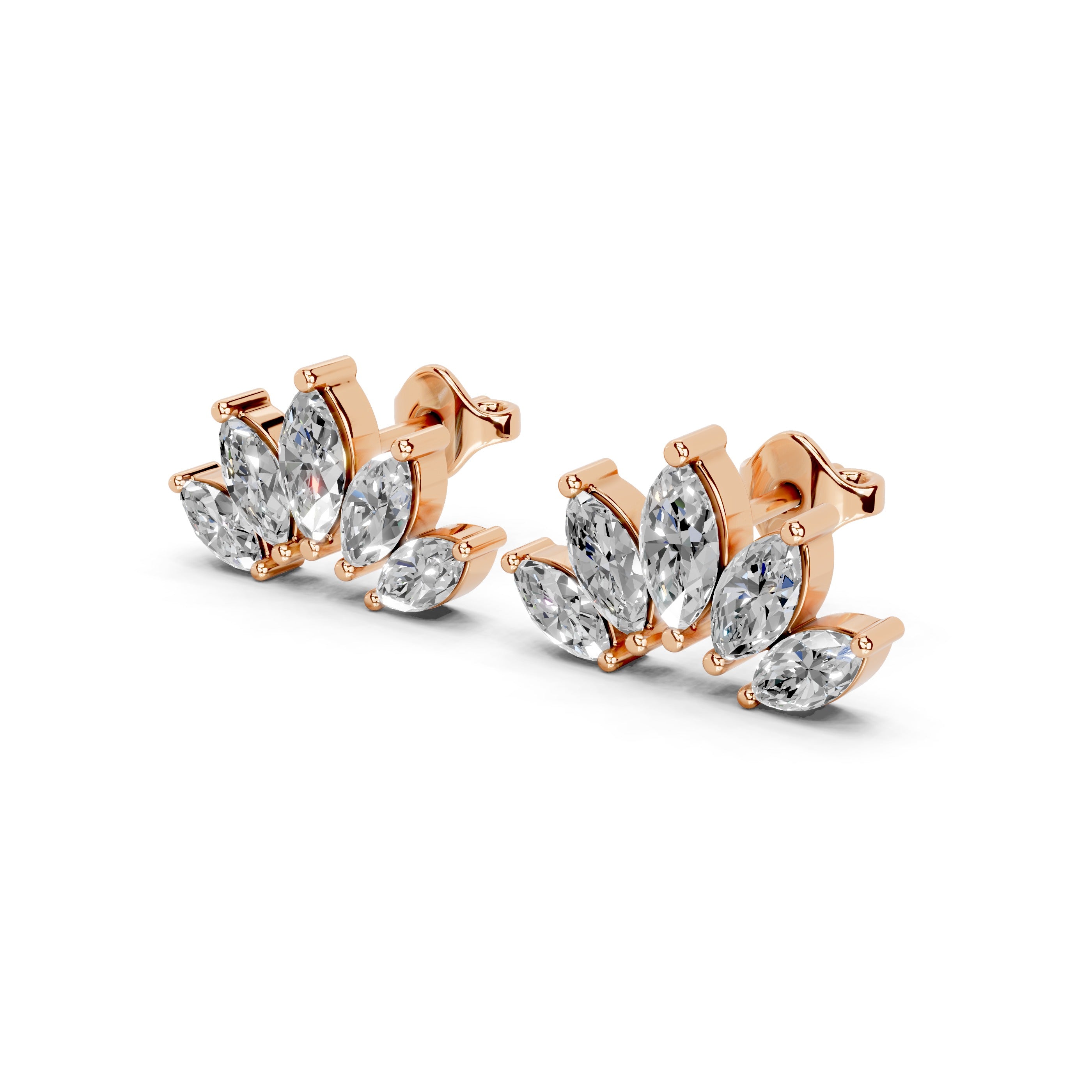 Marquise Cluster Stud Earrings