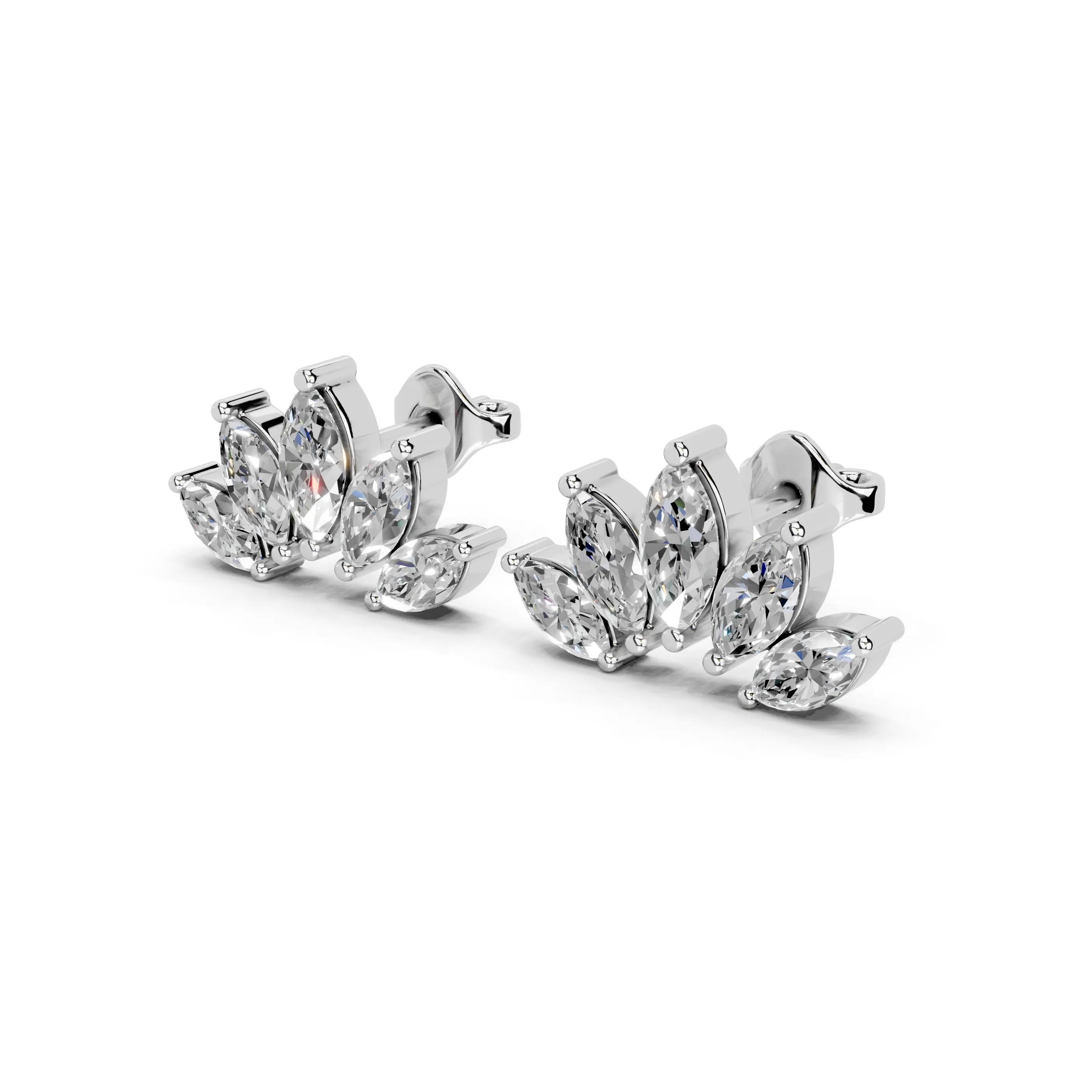 Marquise Cluster Stud Earrings