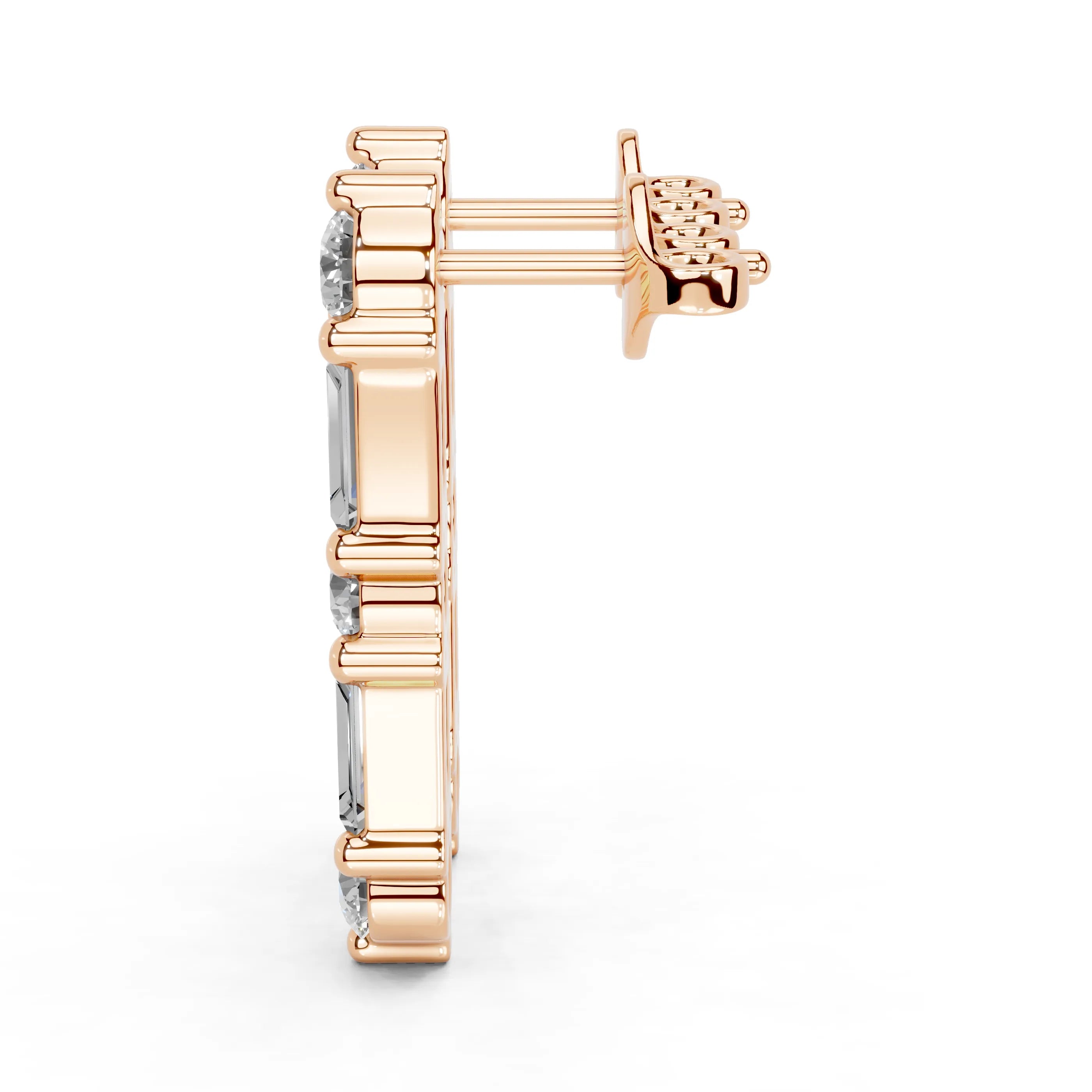 Diamond Bar Stud Earrings