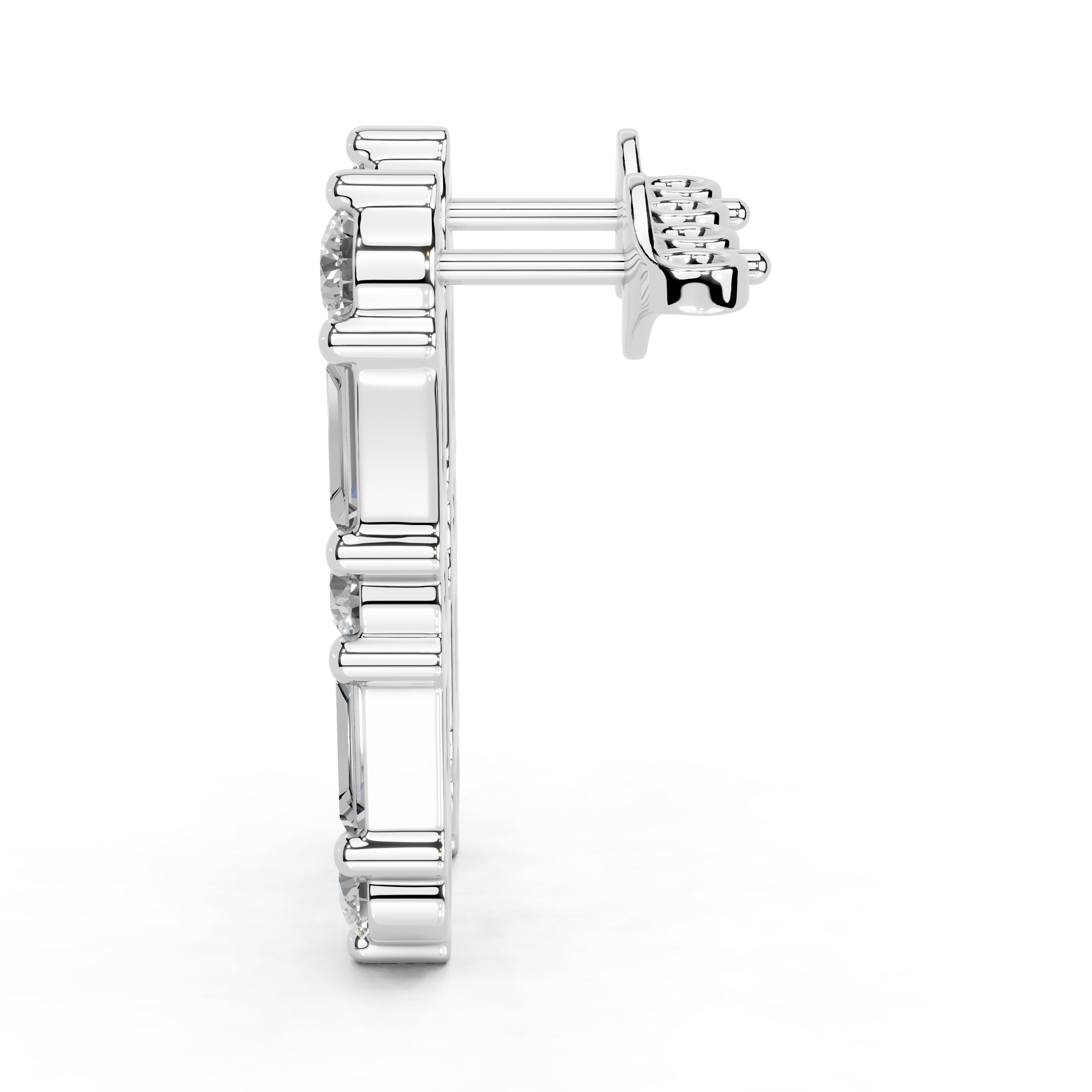 Diamond Bar Stud Earrings