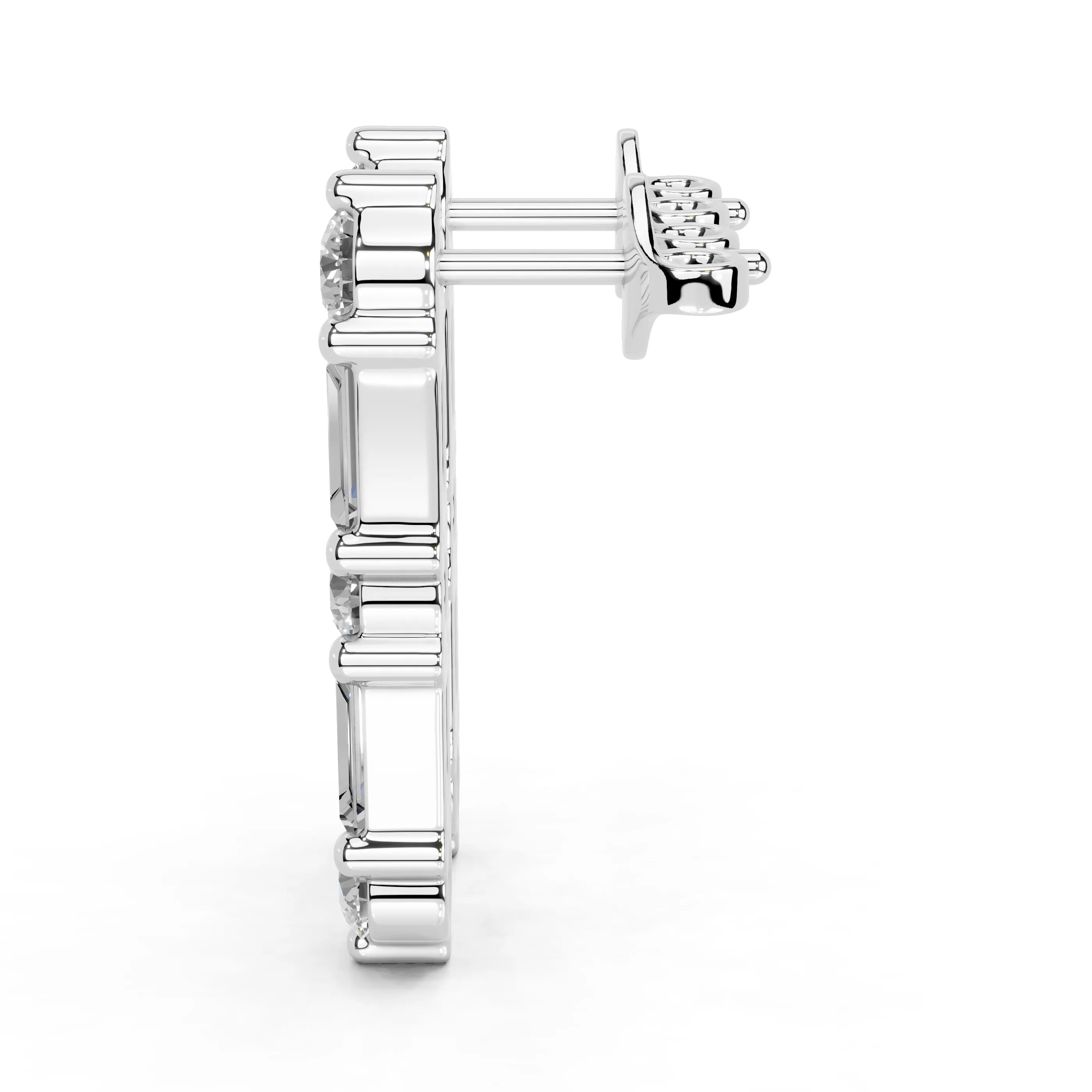 Diamond Bar Stud Earrings