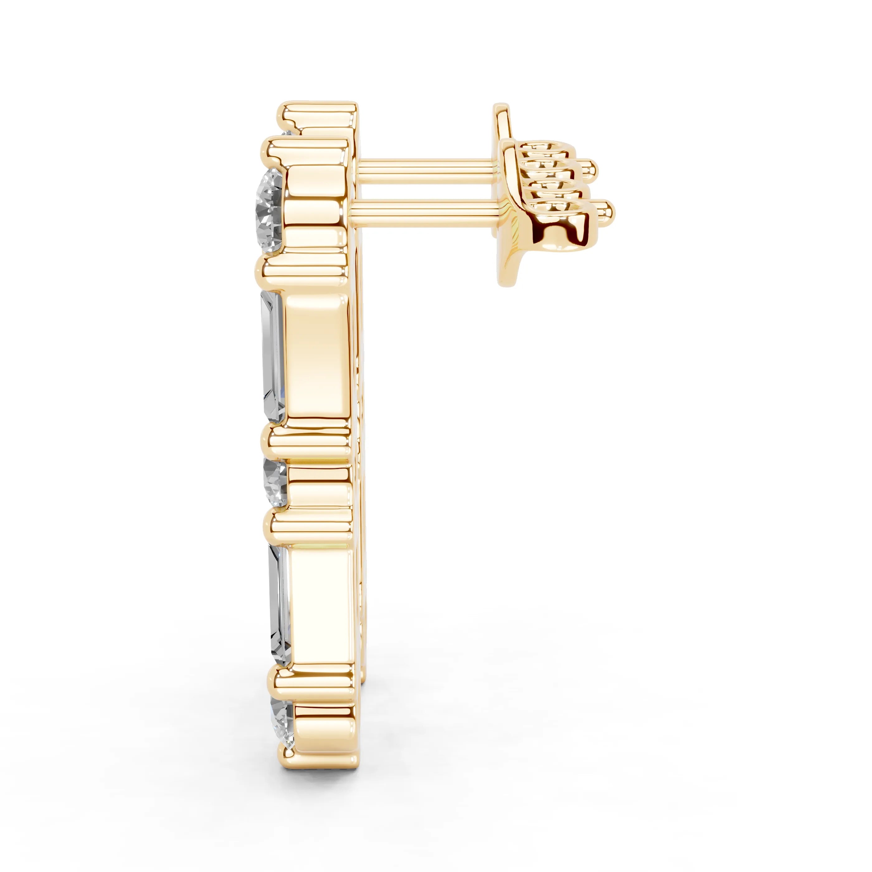 Diamond Bar Stud Earrings