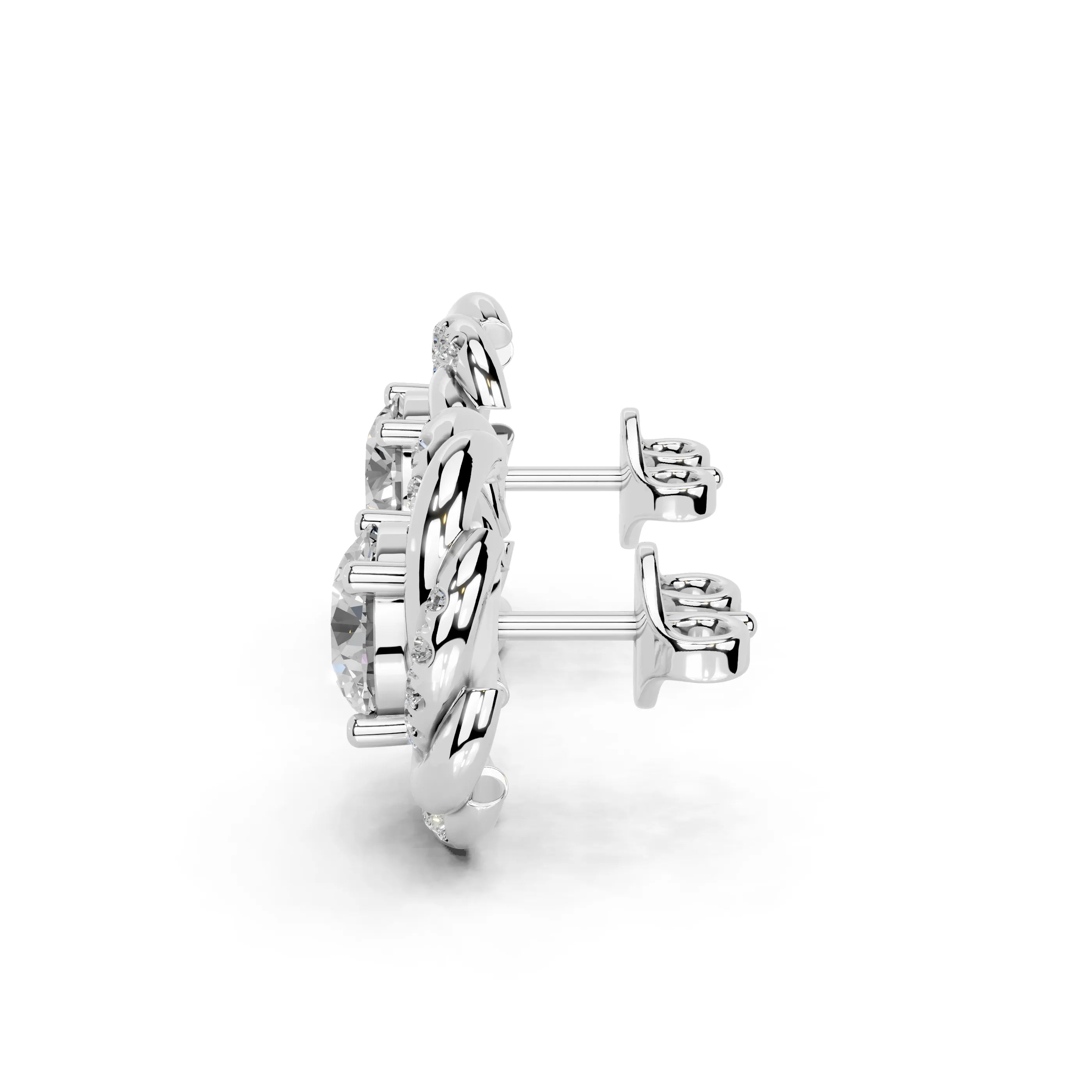 Double Spiral Halo Stud Earrings