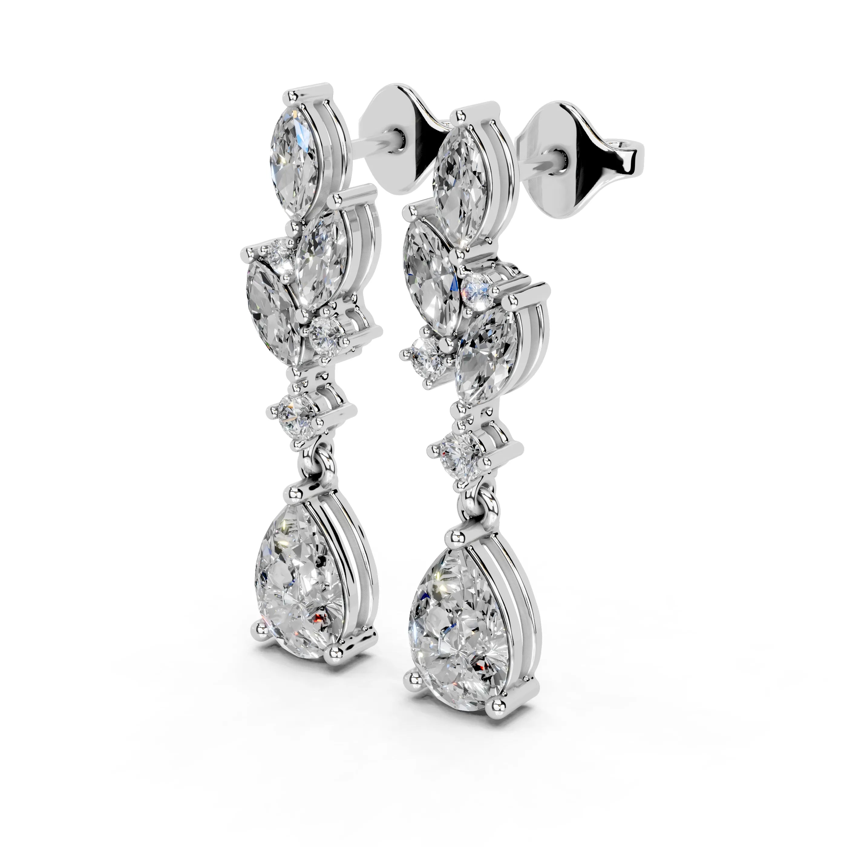 Pear & Marquise Drop Earrings