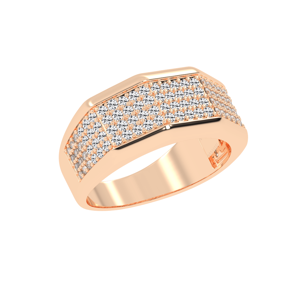 Faceted Diamond Ring