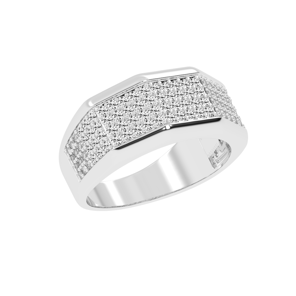 Faceted Diamond Ring