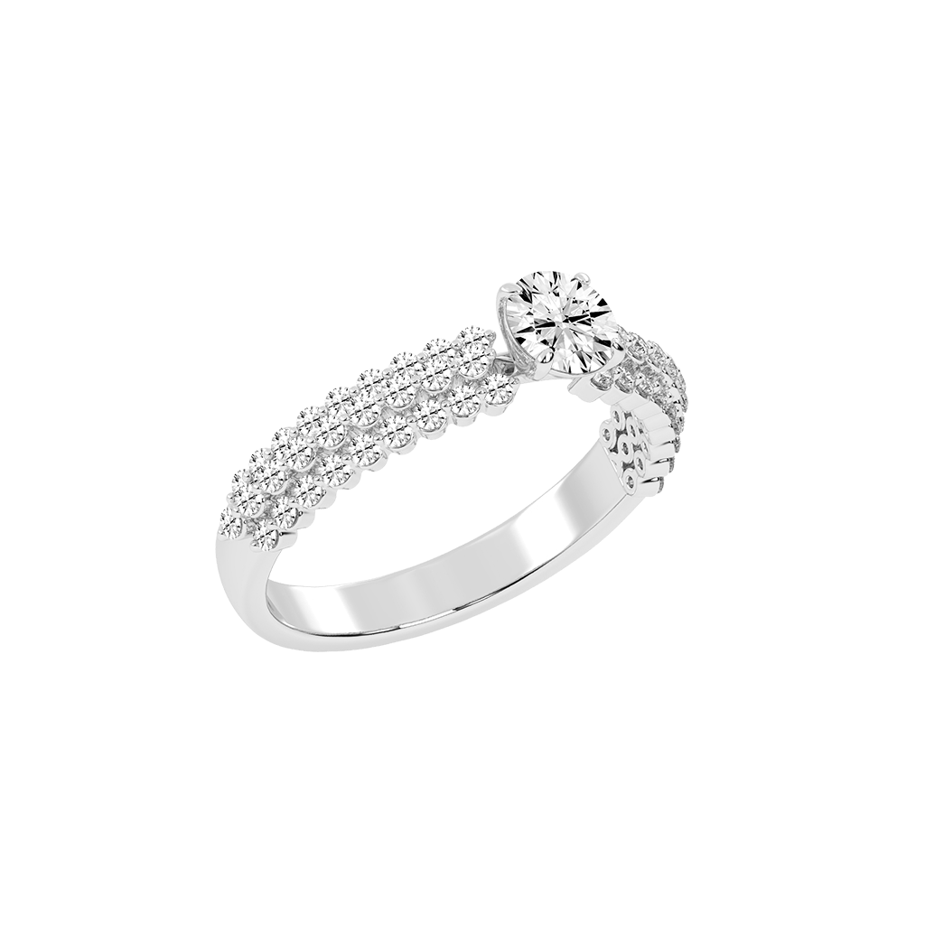 Embellished Round Engagement Ring