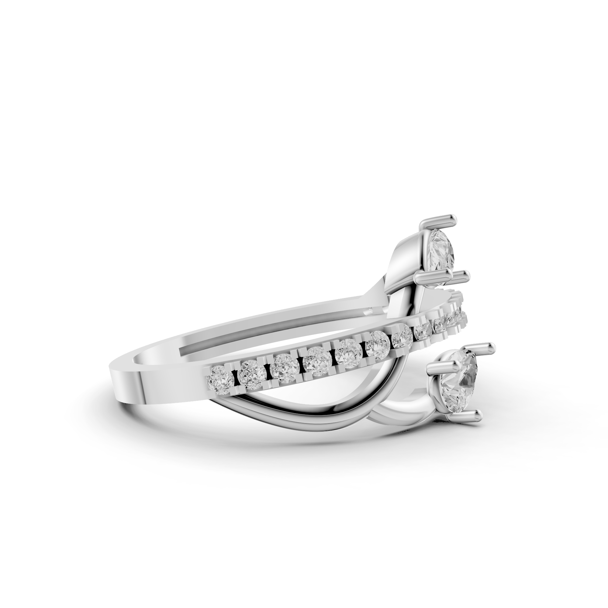 Pear Bypass Fashion Ring