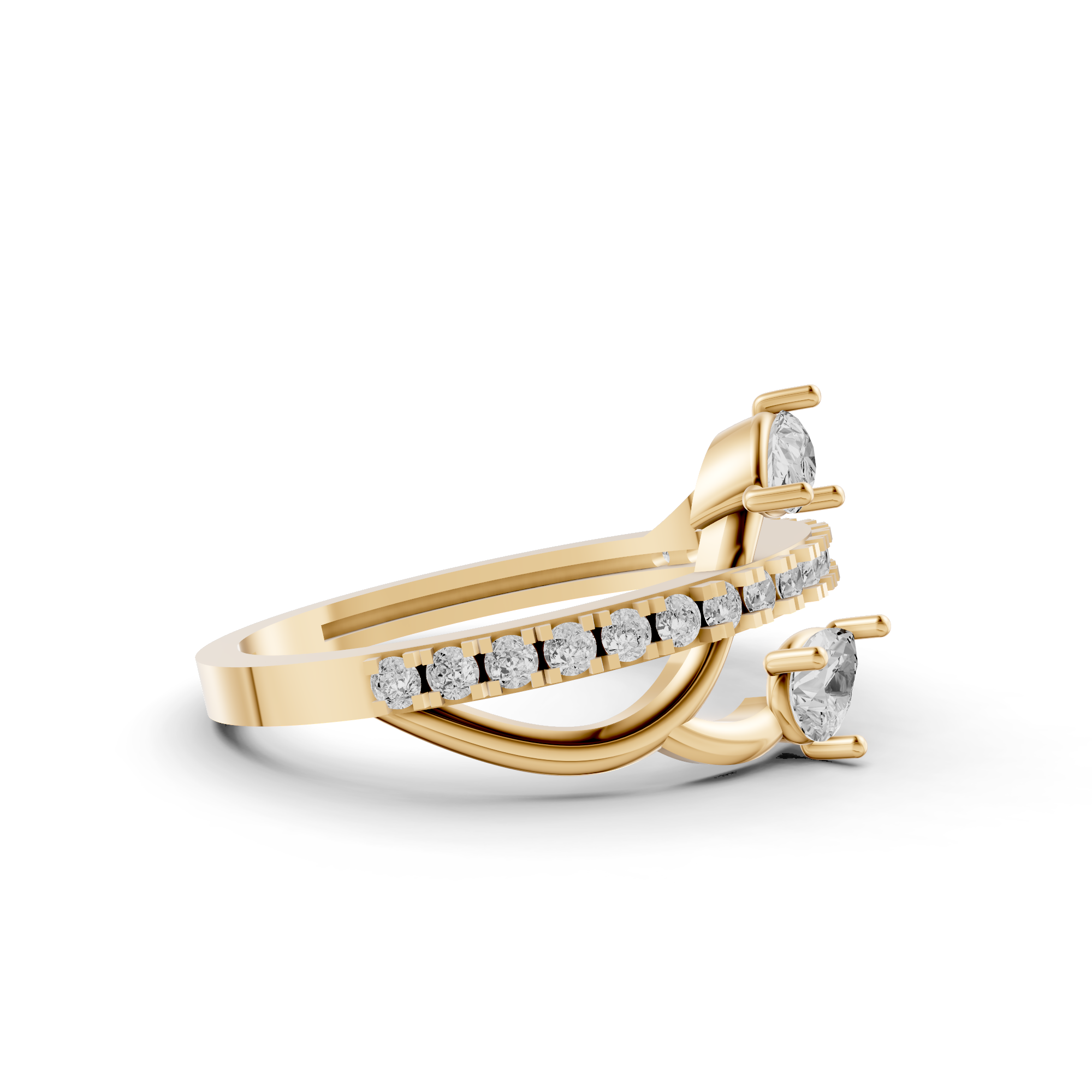 Pear Bypass Fashion Ring