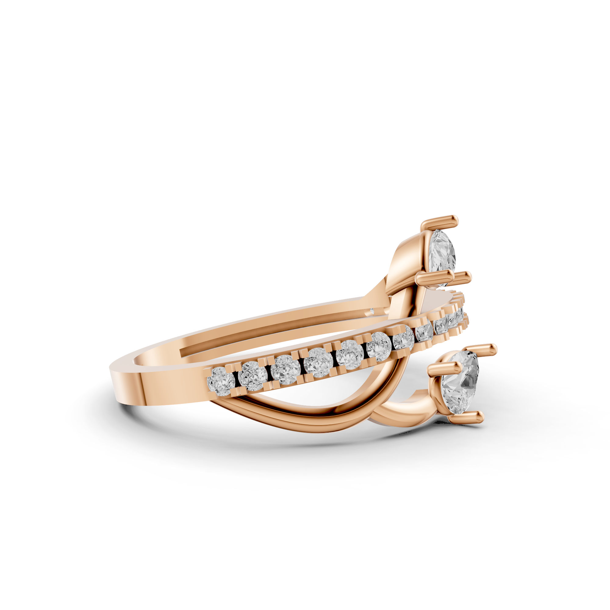 Pear Bypass Fashion Ring