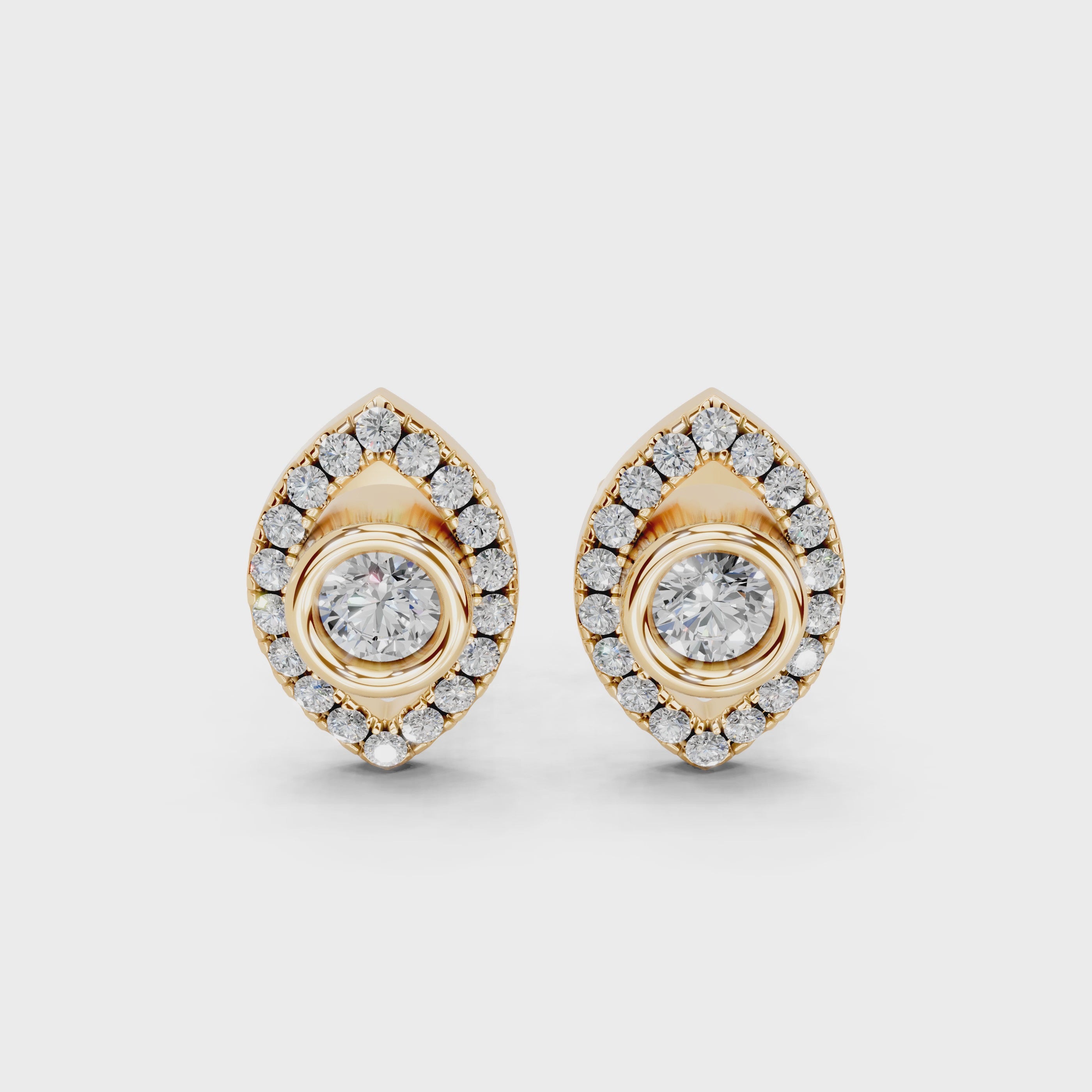 ラウンドダイヤモンドアクセントピアス
