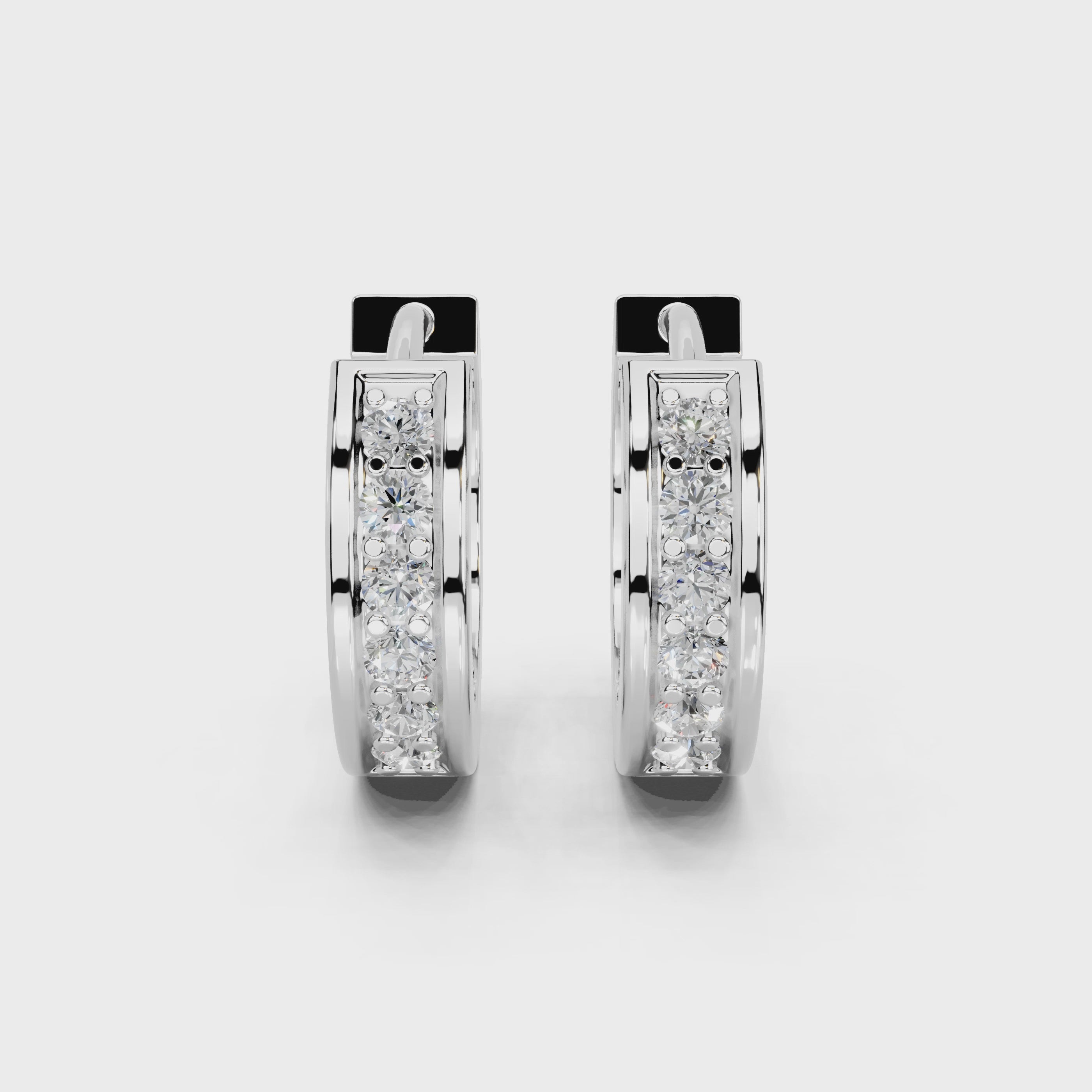 Channel Huggie Hoop Earrings