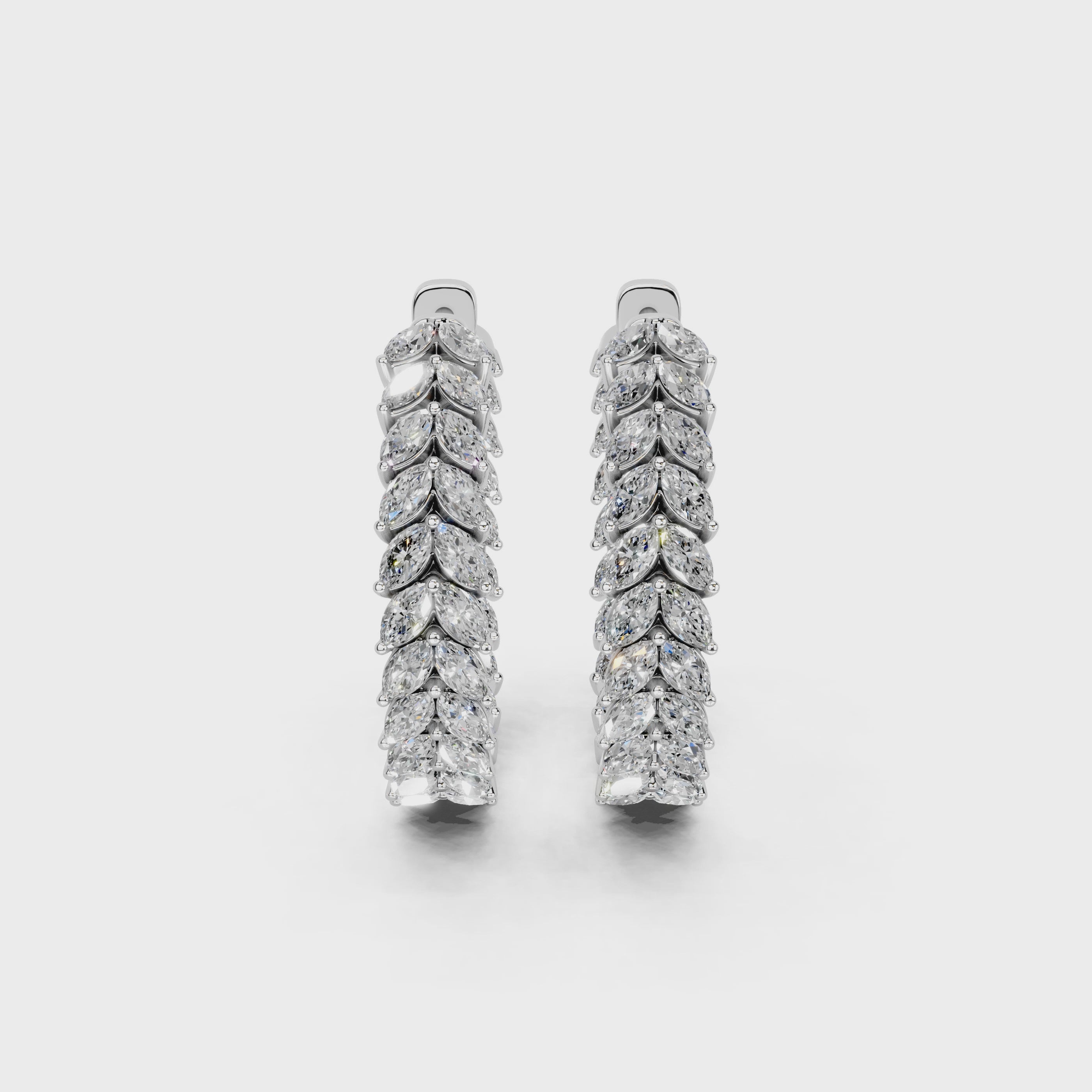Marquise In & Out Hoop Earrings