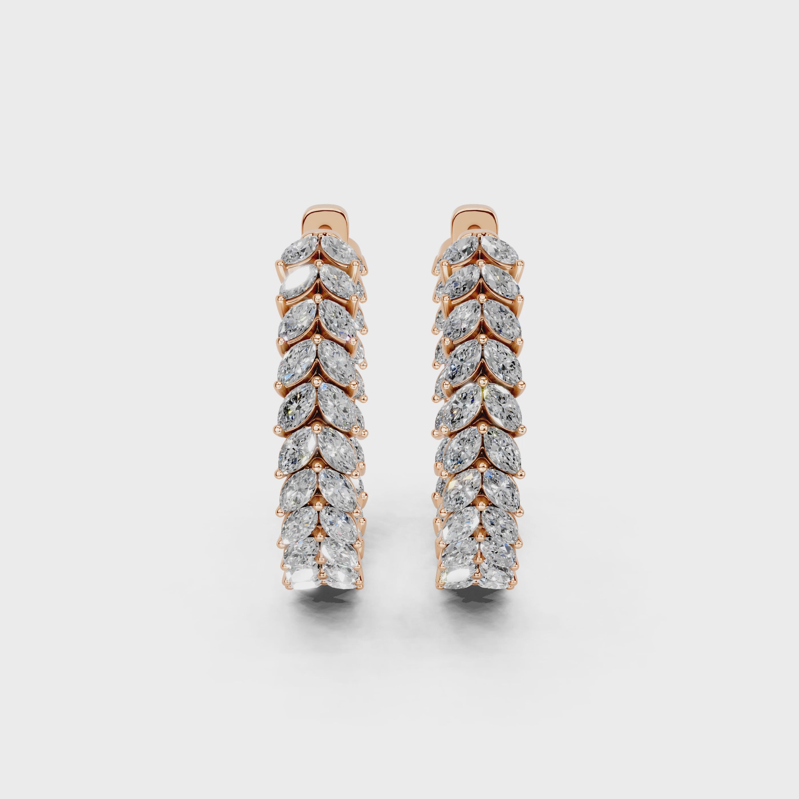 Marquise In & Out Hoop Earrings
