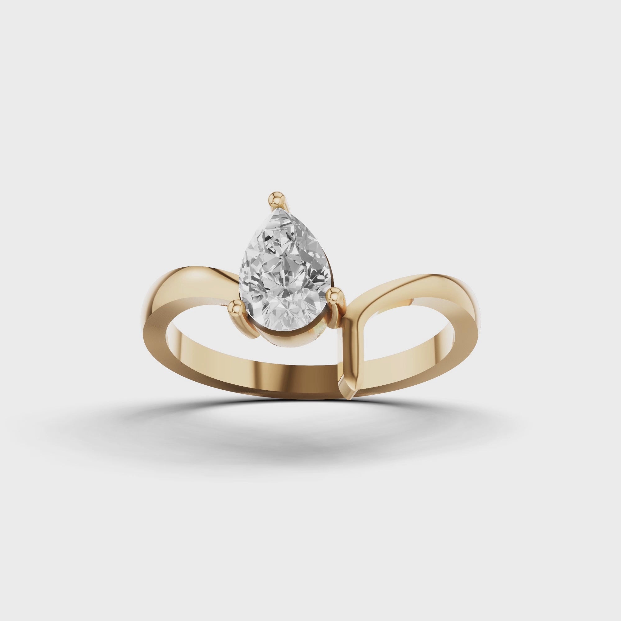 Tilted Pear Engagement Ring