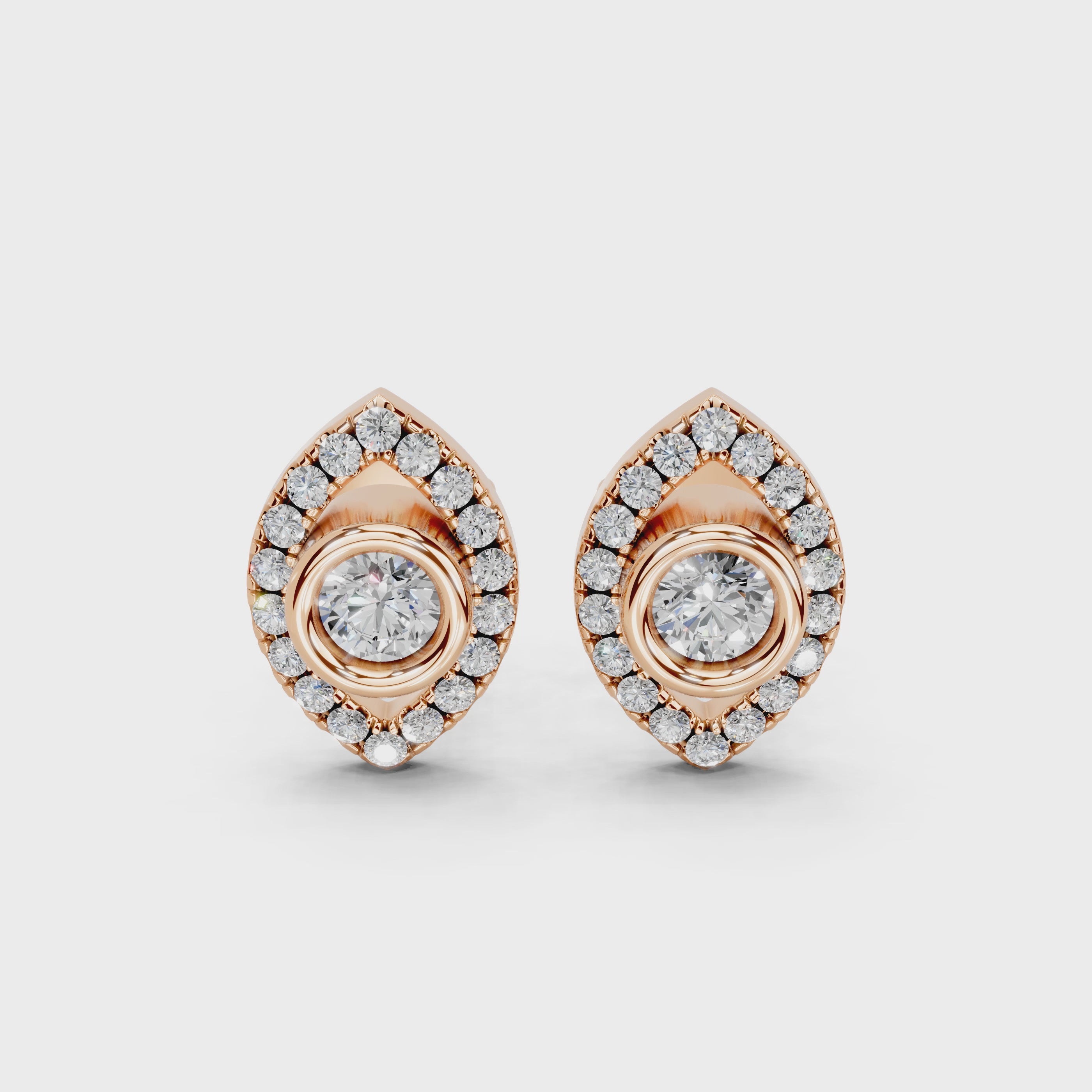 ラウンドダイヤモンドアクセントピアス