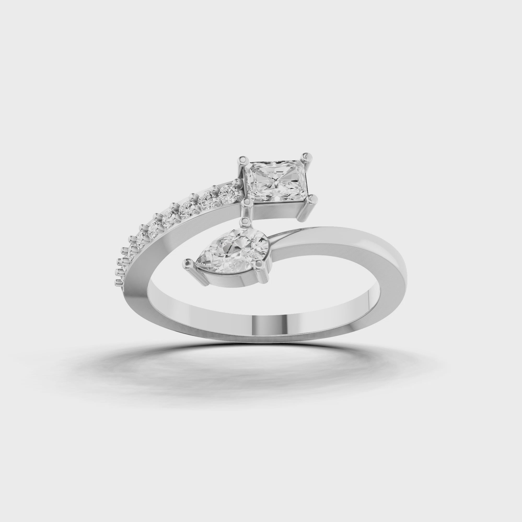 Pear and Radiant Wrap Ring