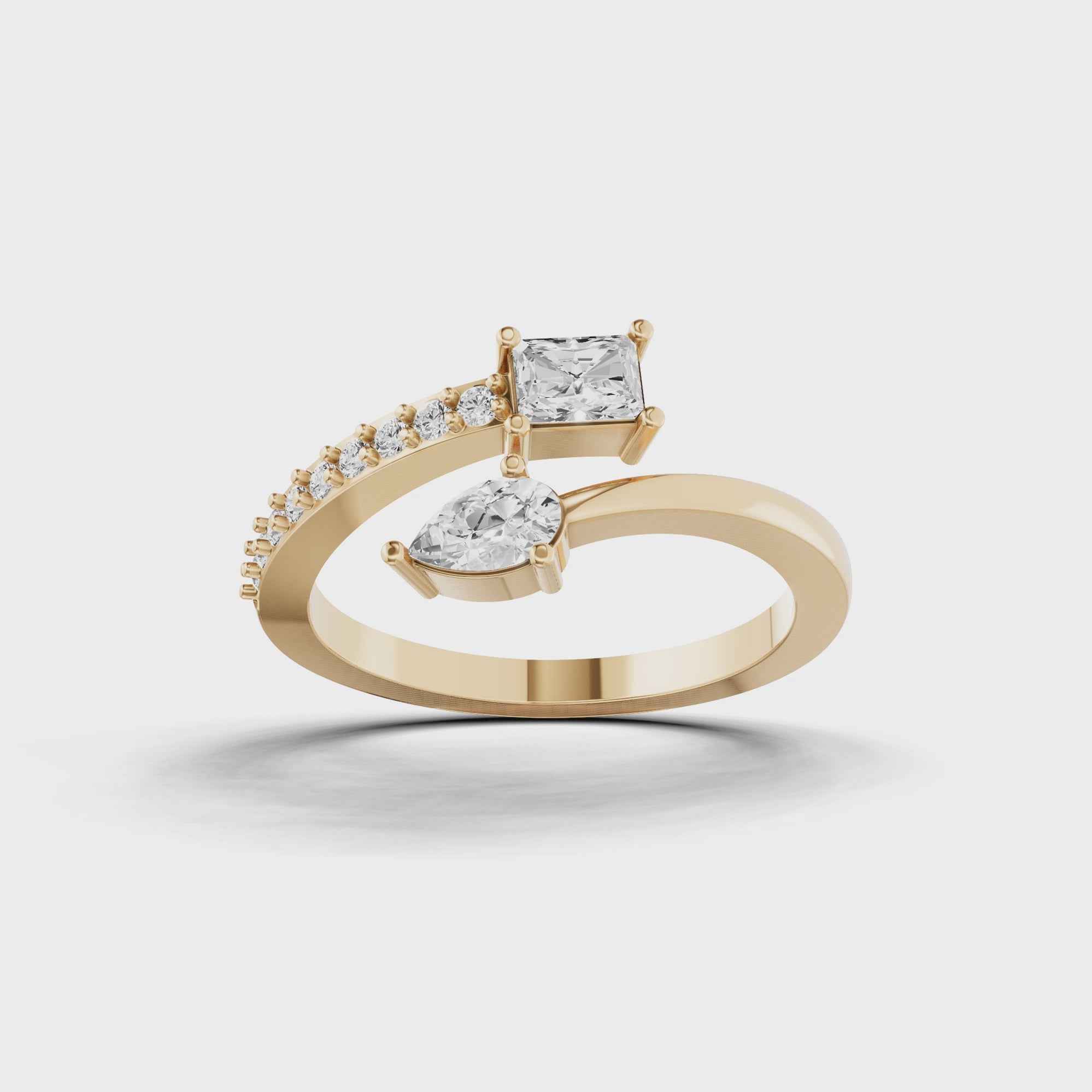 Pear and Radiant Wrap Ring