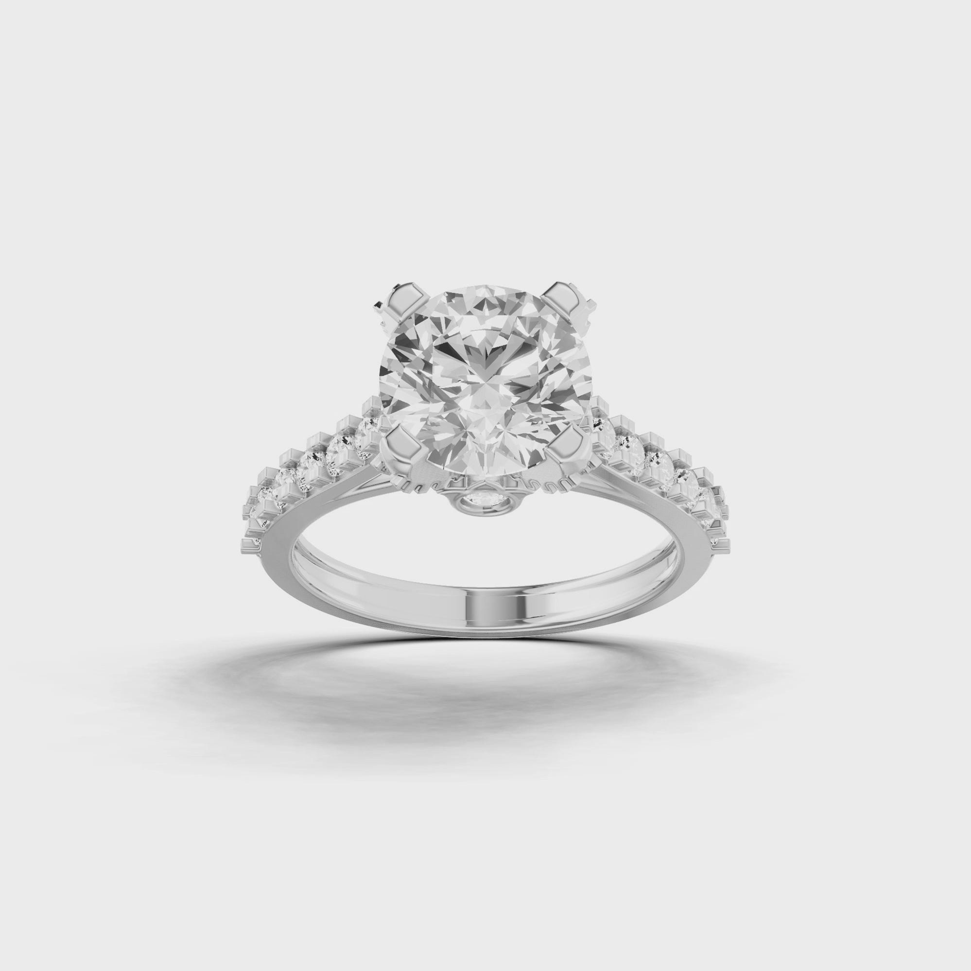Wide Set Round Engagement Ring