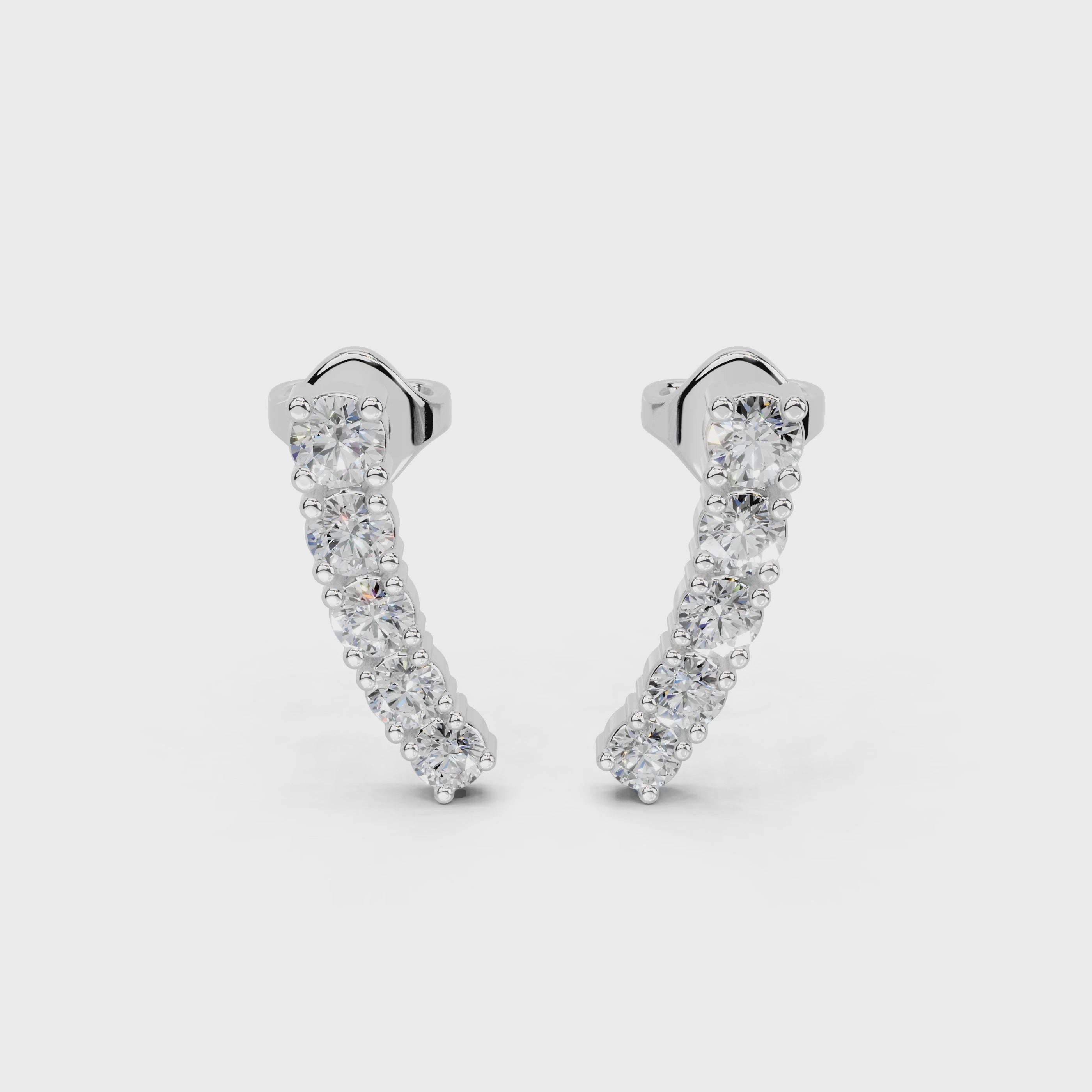 Curved Climber Earrings