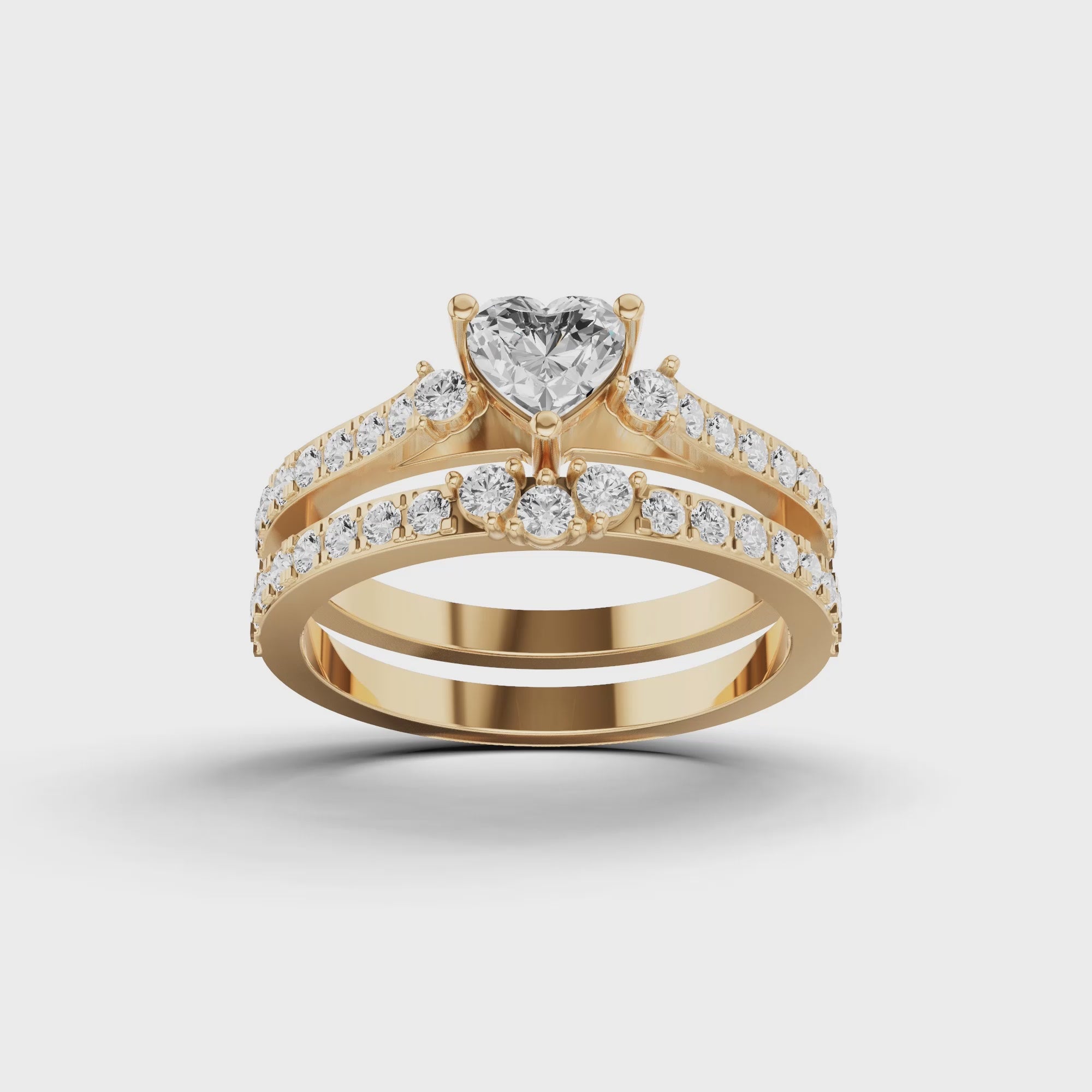 Heart Bridal Ring Set