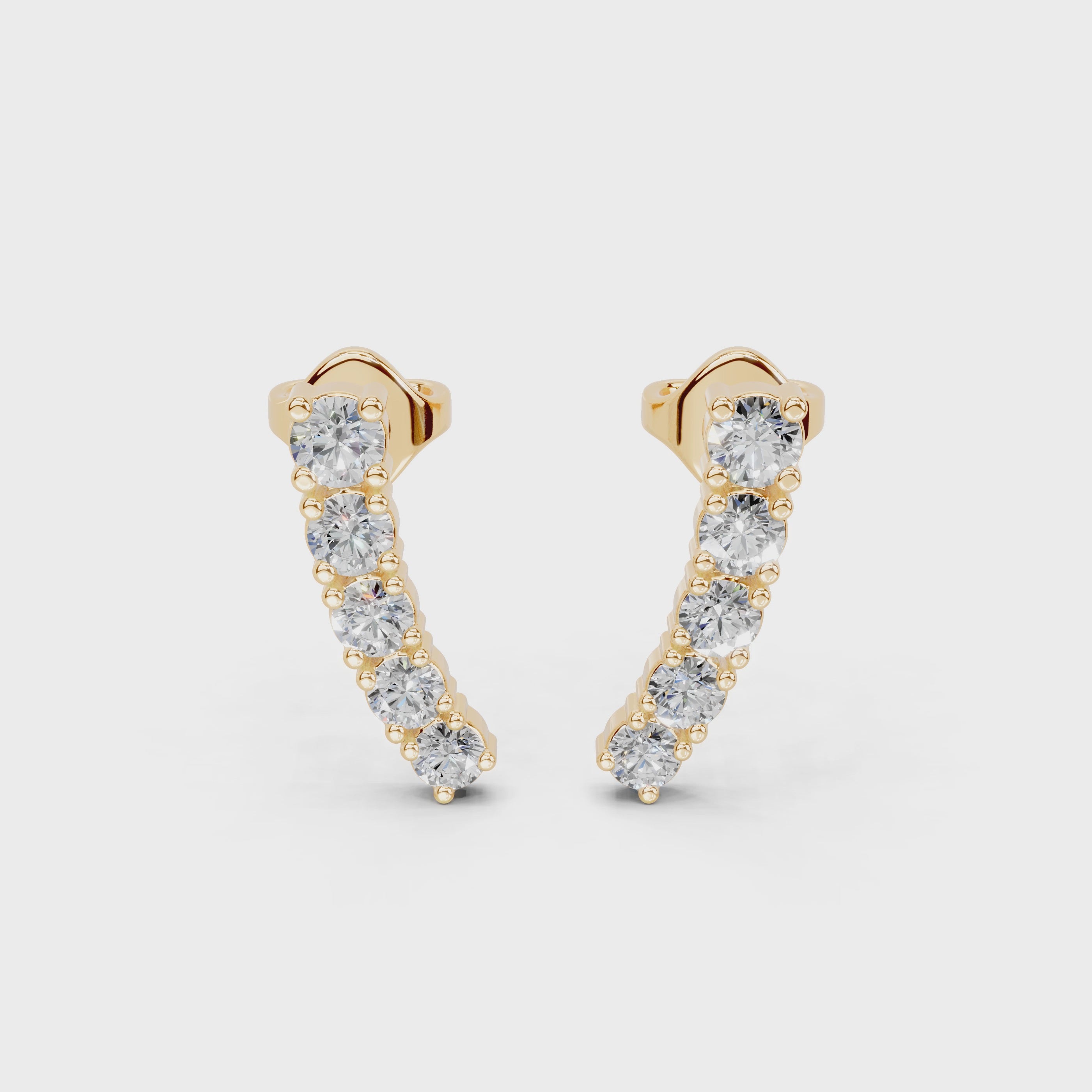 Curved Climber Earrings