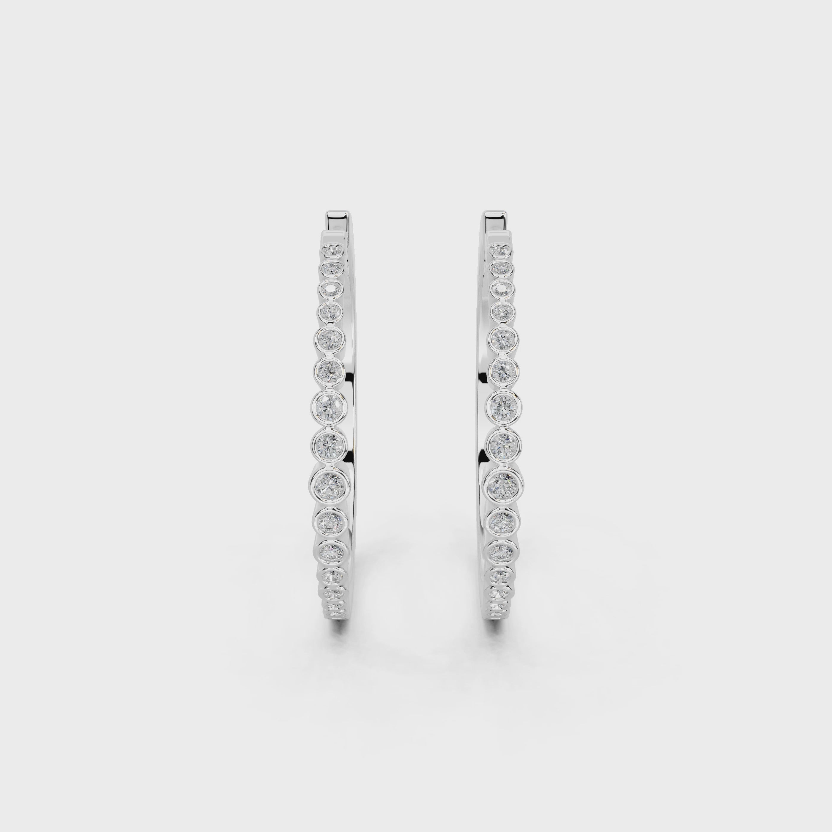 Graduating Bezel Hoop Earrings