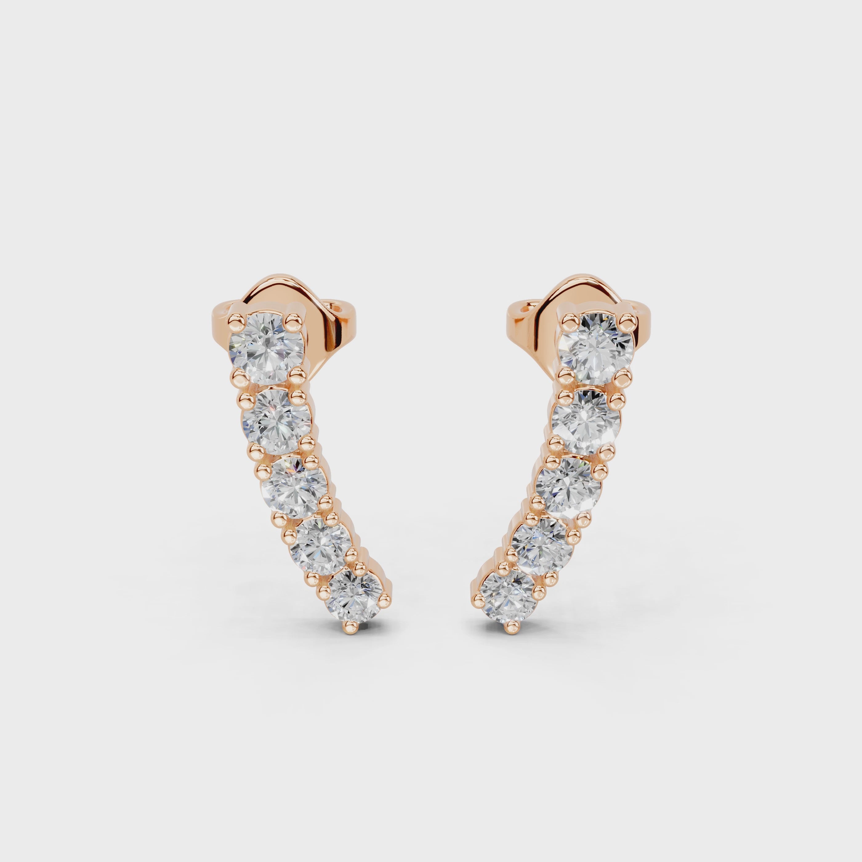 Curved Climber Earrings