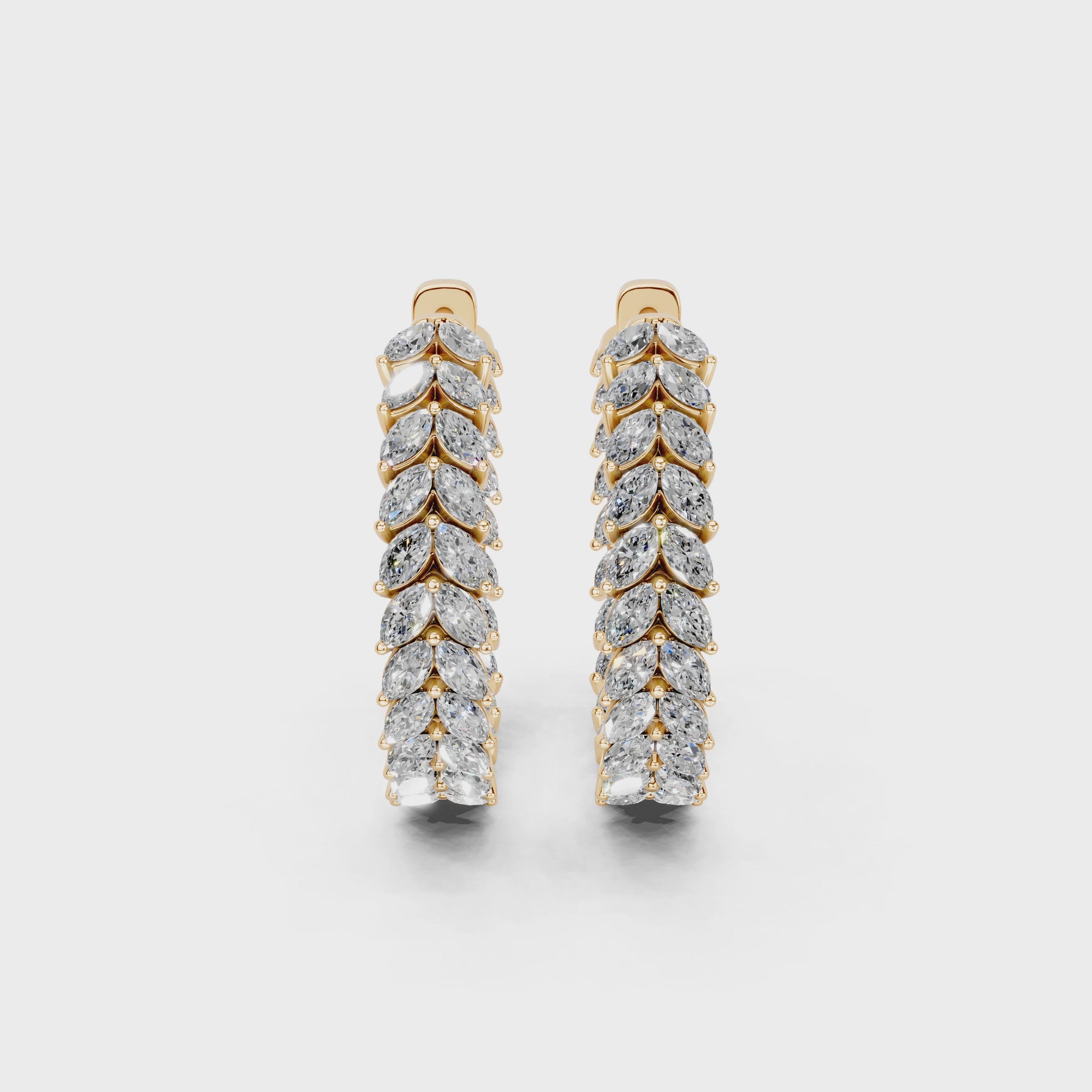 Marquise In & Out Hoop Earrings